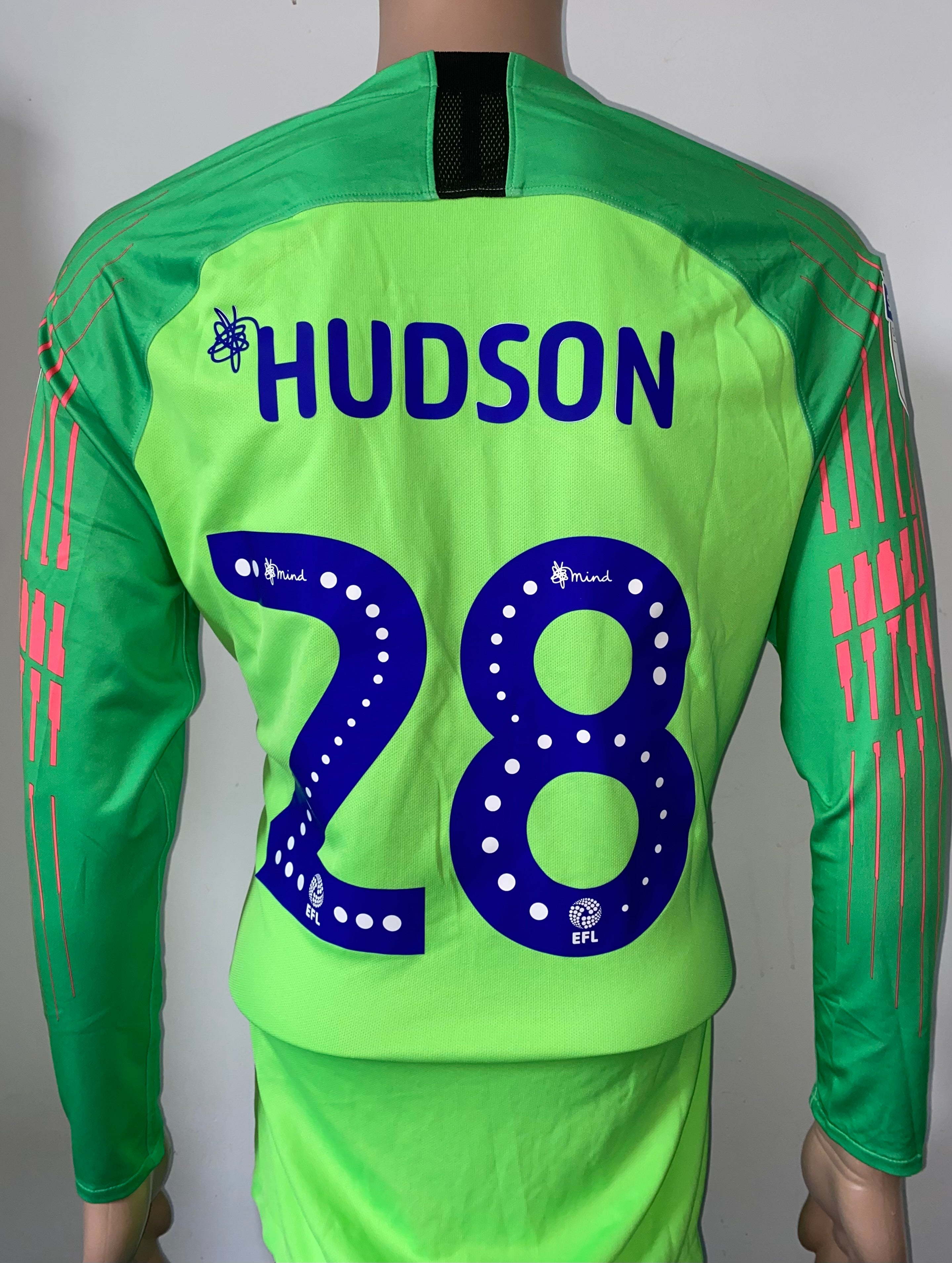 2018/19 PRESTON NORTH END MATCH ISSUE HOME GOALKEEPERS SHIRT (HUDSON #28 V BRISTOL CITY)