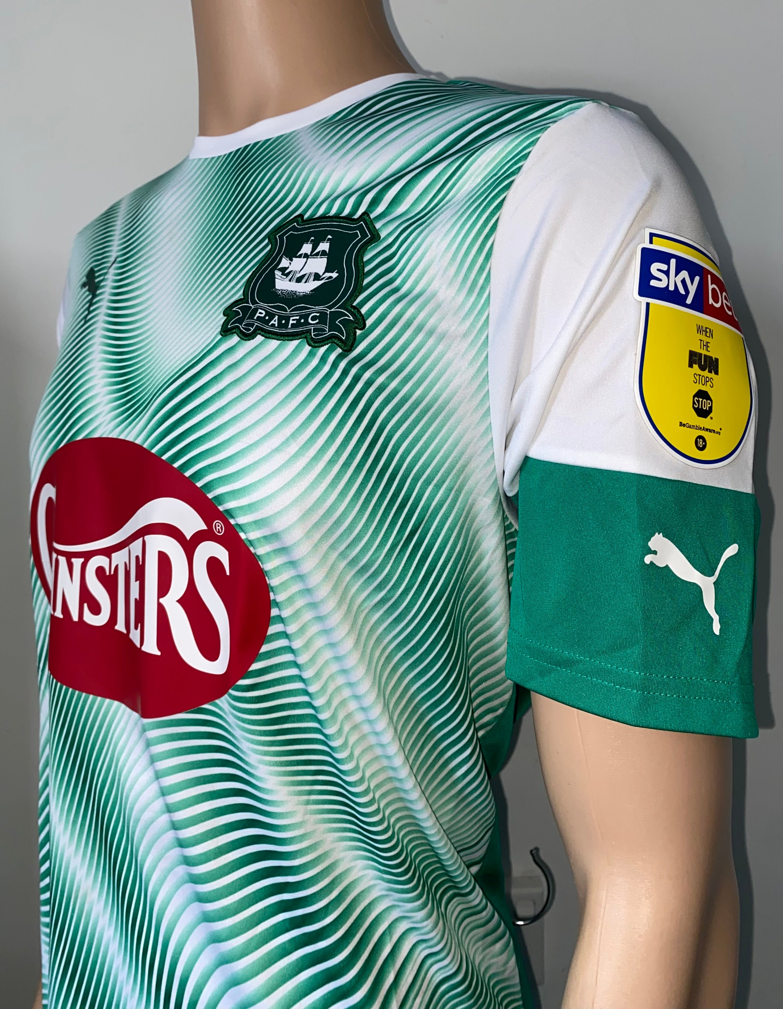 2019/20 PLYMOUTH ARGYLE MATCH ISSUE AWAY SHIRT (SMITH BROWN #23)