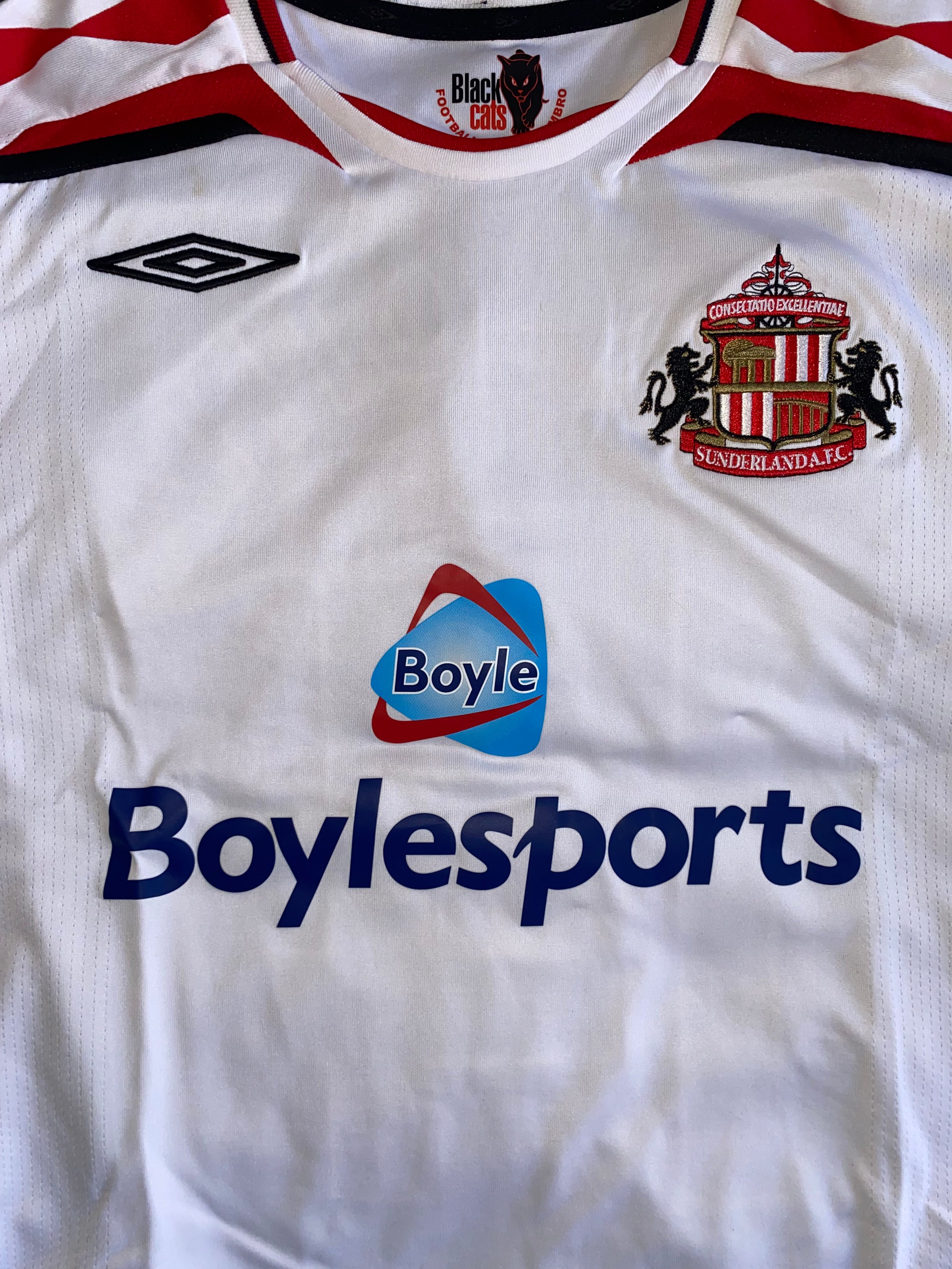 2008/09 MATCH WORN SUNDERLAND AWAY SHIRT (HIGGINBOTHAM #14)