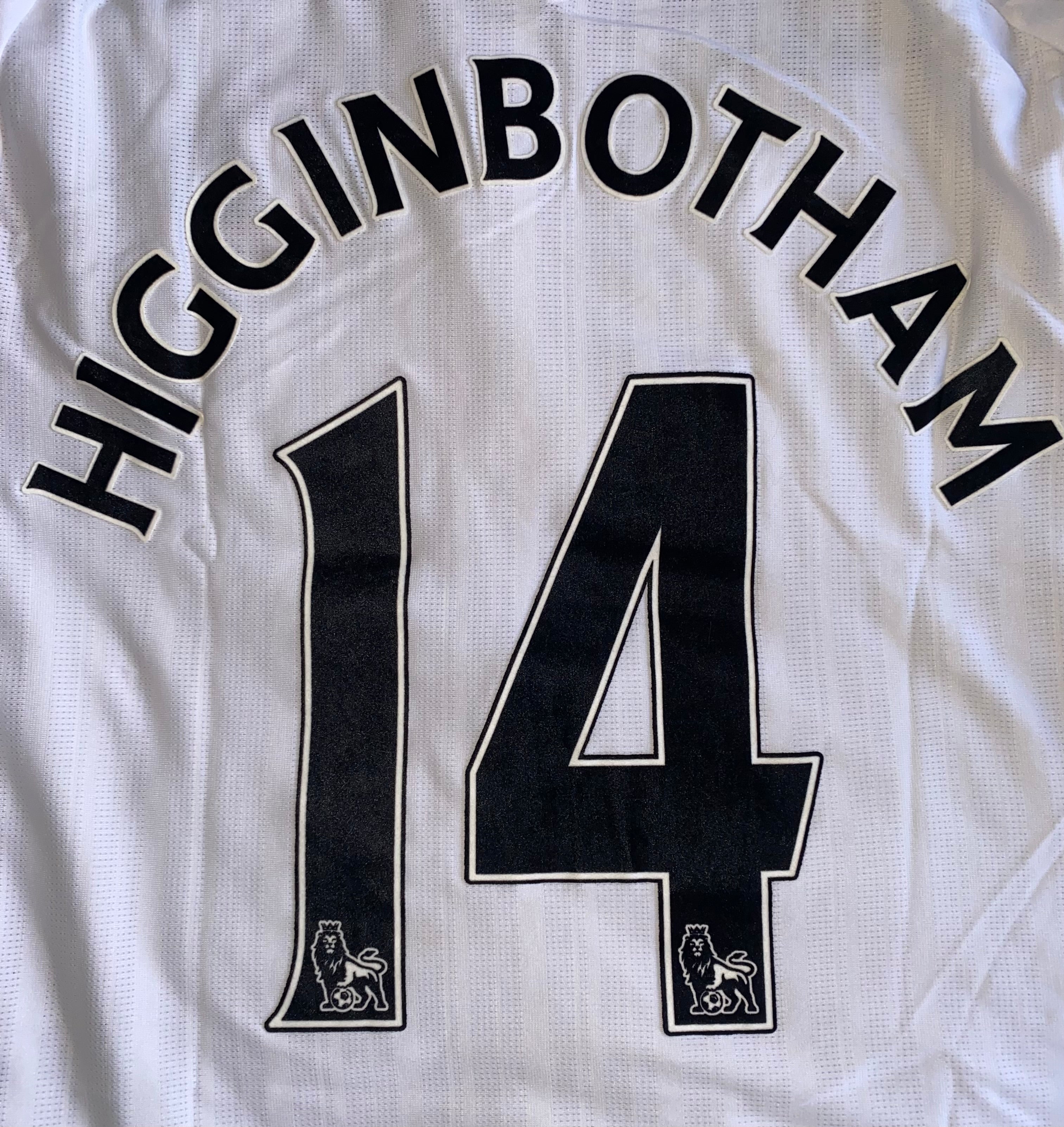 2008/09 MATCH WORN SUNDERLAND AWAY SHIRT (HIGGINBOTHAM #14)