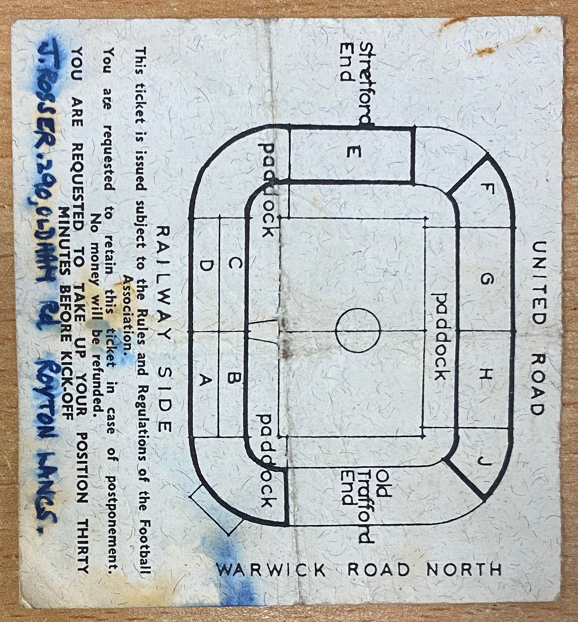 1966 ORIGINAL WORLD CUP 1ST ROUND TICKET HUNGARY V PORTUGAL @ OLD TRAFFORD