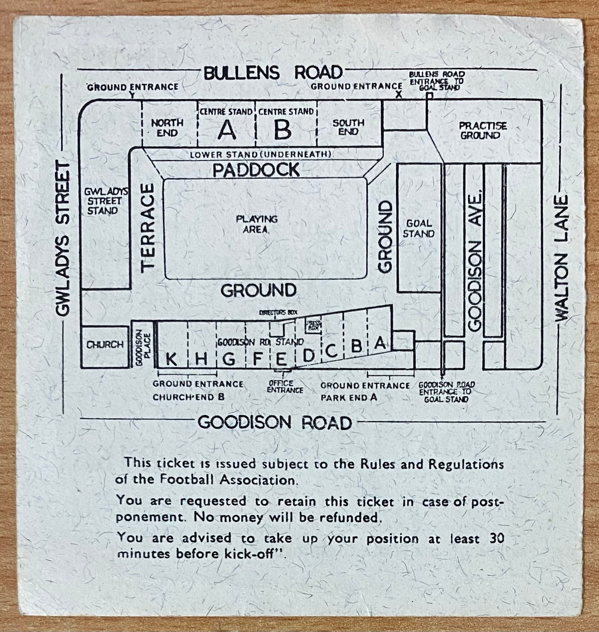 1966 ORIGINAL WORLD CUP 1ST ROUND TICKET BRAZIL V BULGARIA @ GOODISON PARK