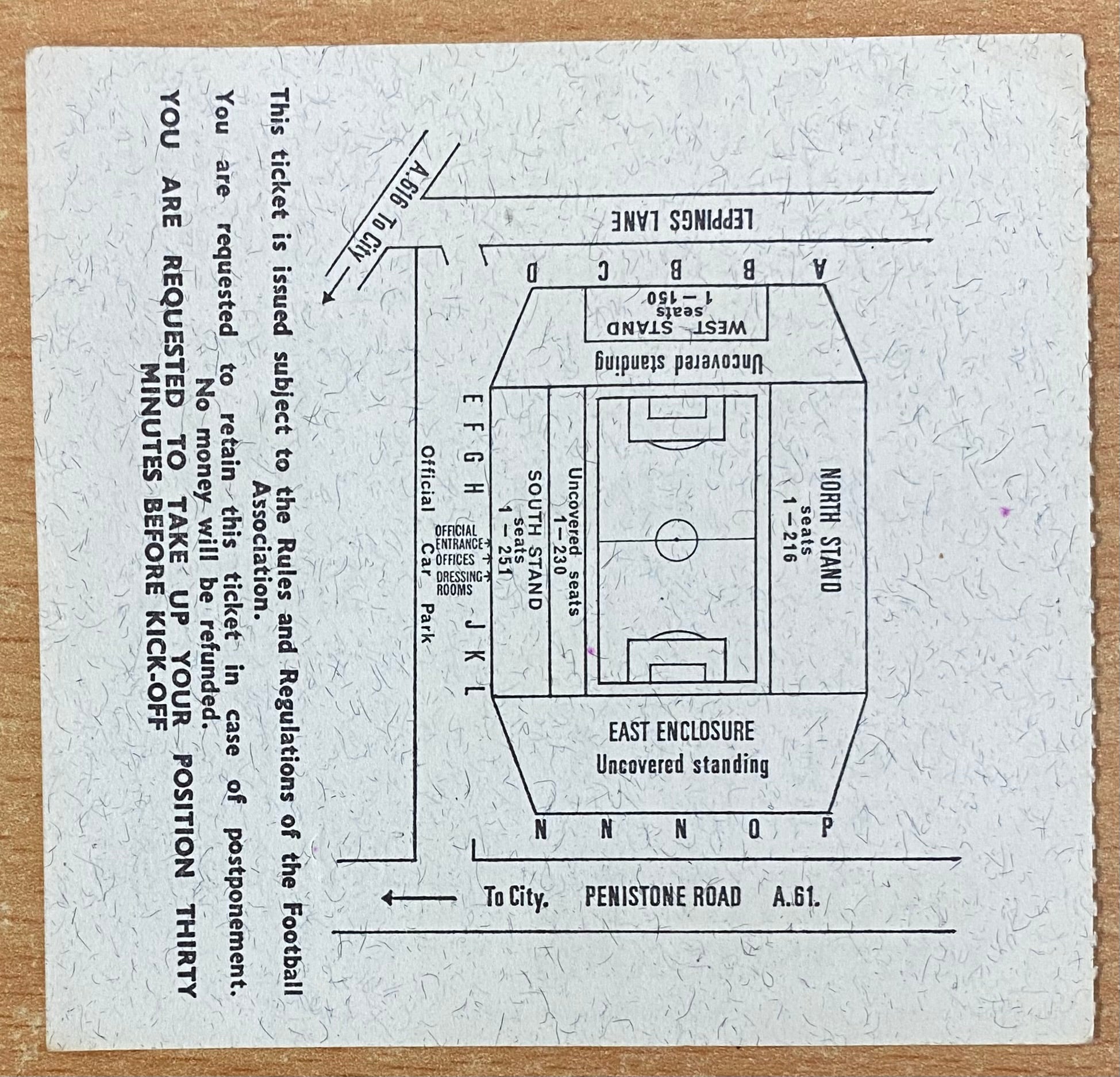 1966 ORIGINAL WORLD CUP 1ST ROUND TICKET SPAIN V SWITZERLAND @ HILLSBOROUGH