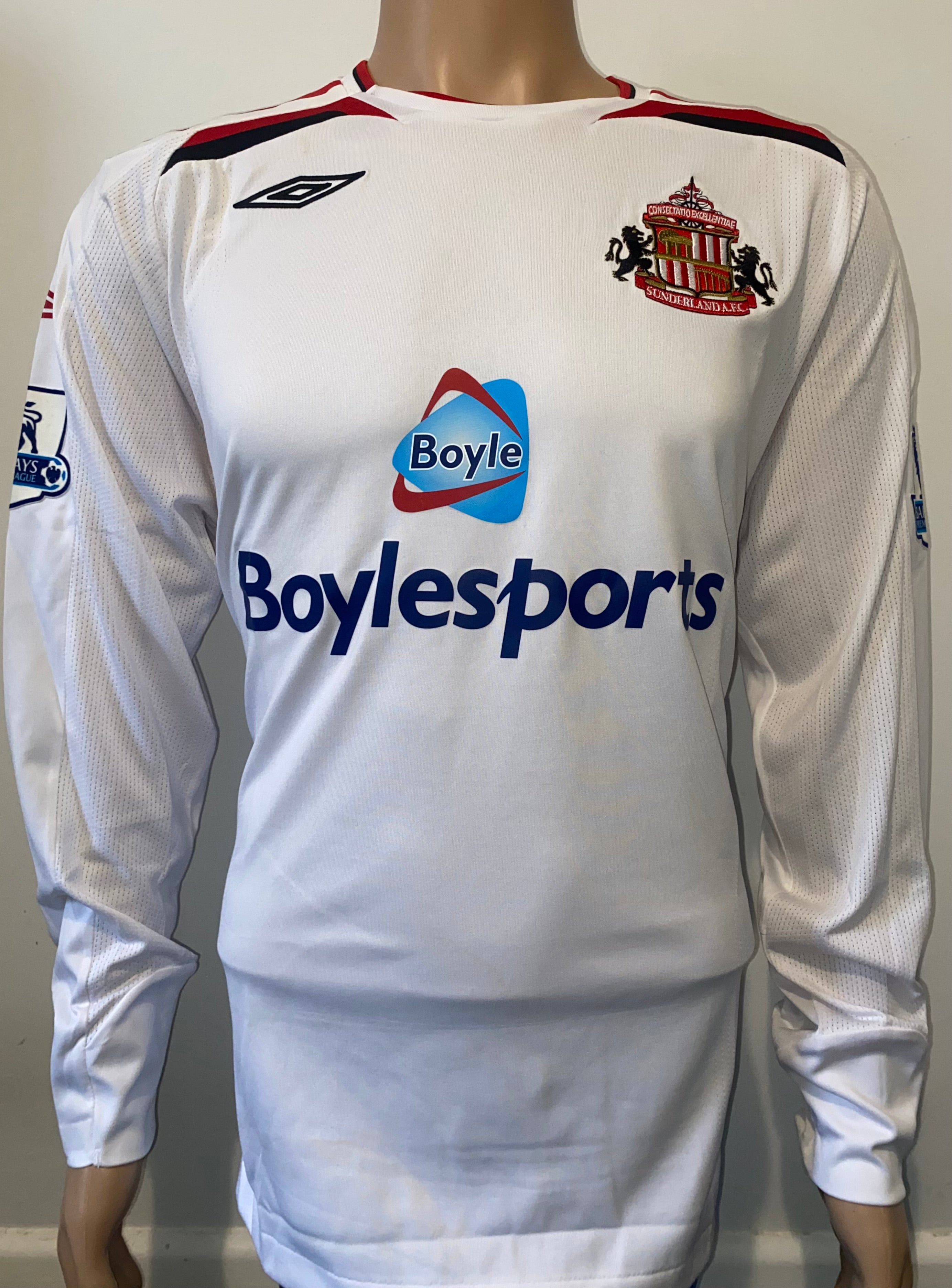 2008/09 MATCH WORN SUNDERLAND AWAY SHIRT (HIGGINBOTHAM #14)