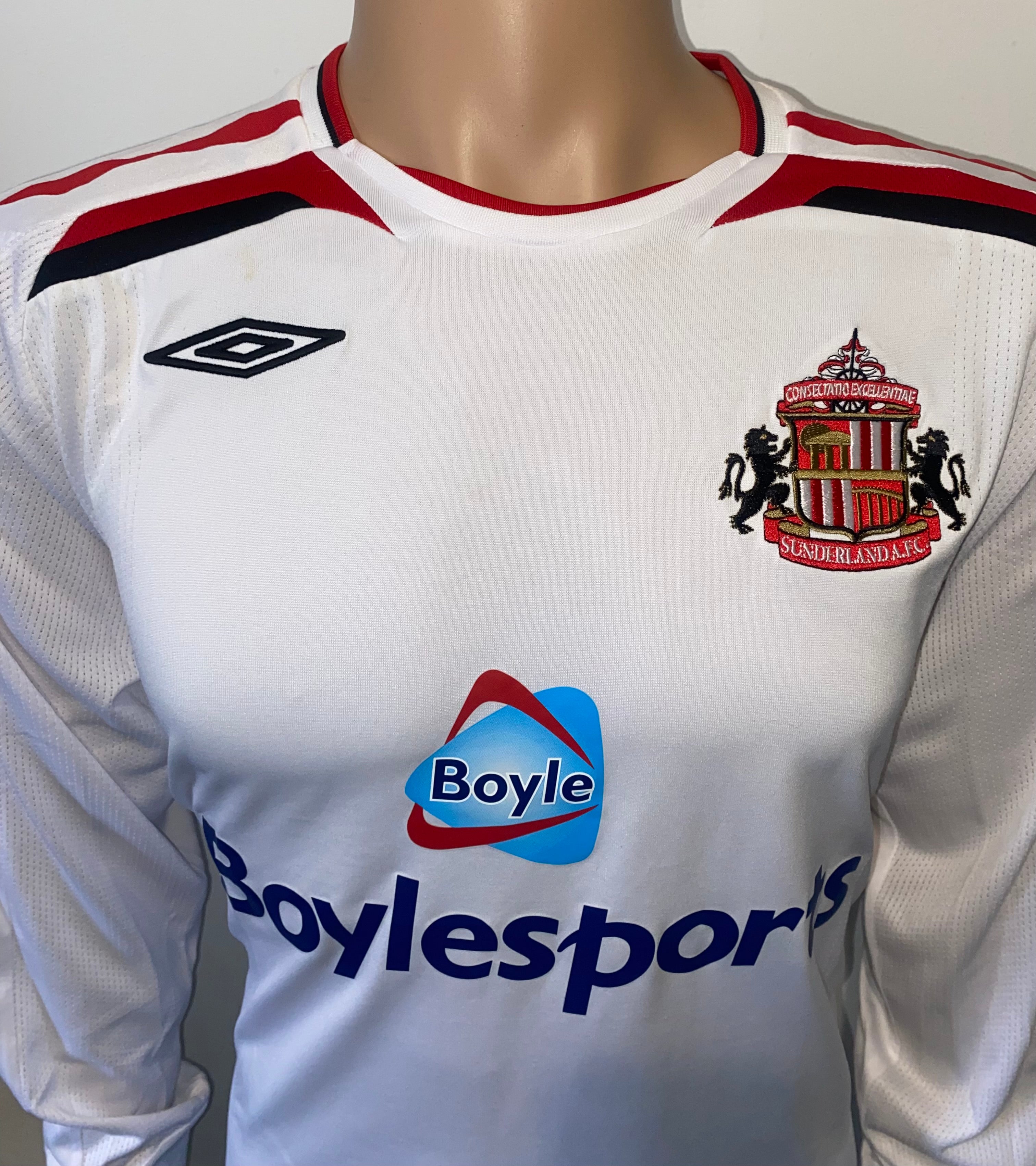 2008/09 MATCH WORN SUNDERLAND AWAY SHIRT (HIGGINBOTHAM #14)