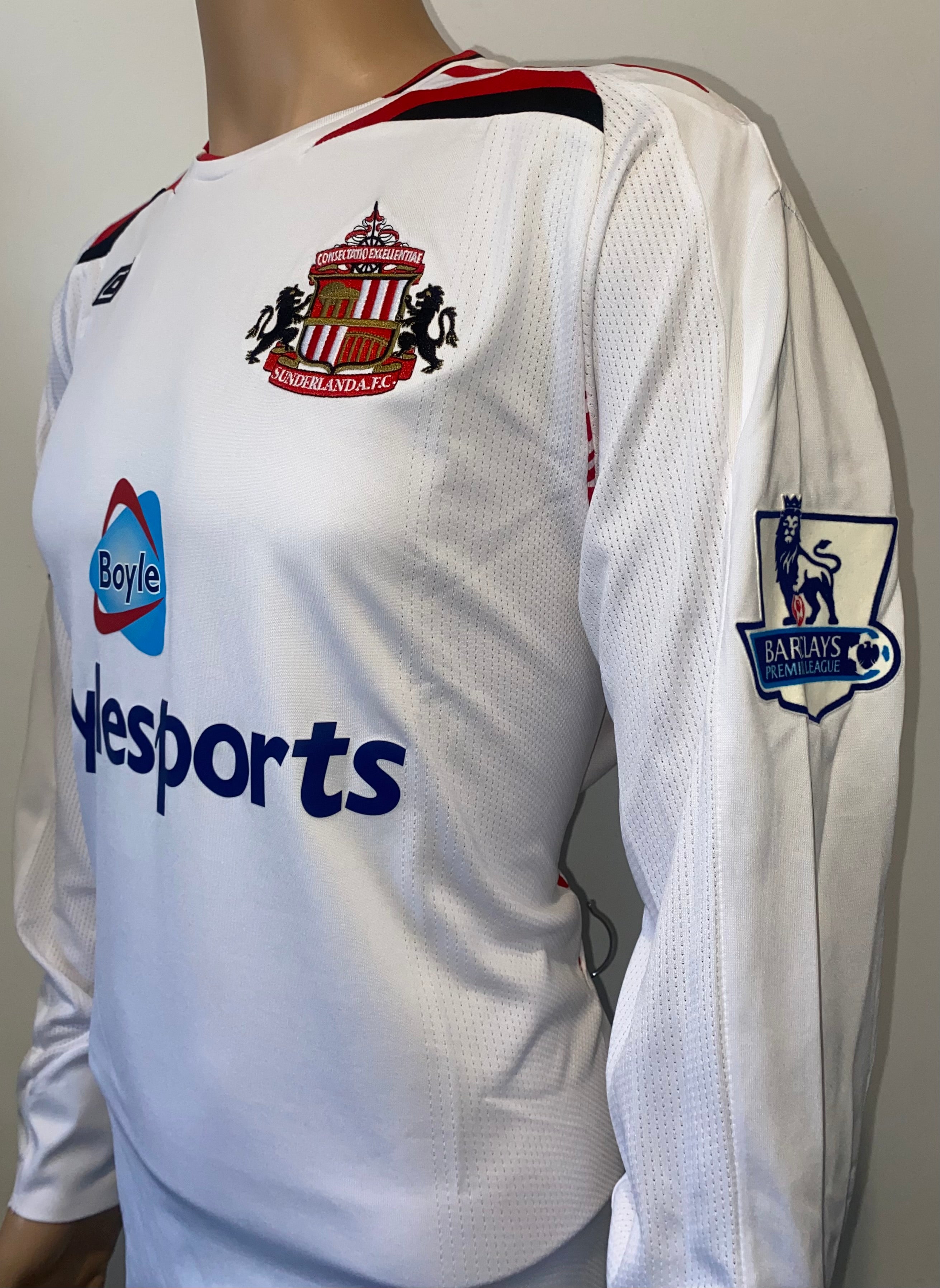 2008/09 MATCH WORN SUNDERLAND AWAY SHIRT (HIGGINBOTHAM #14)