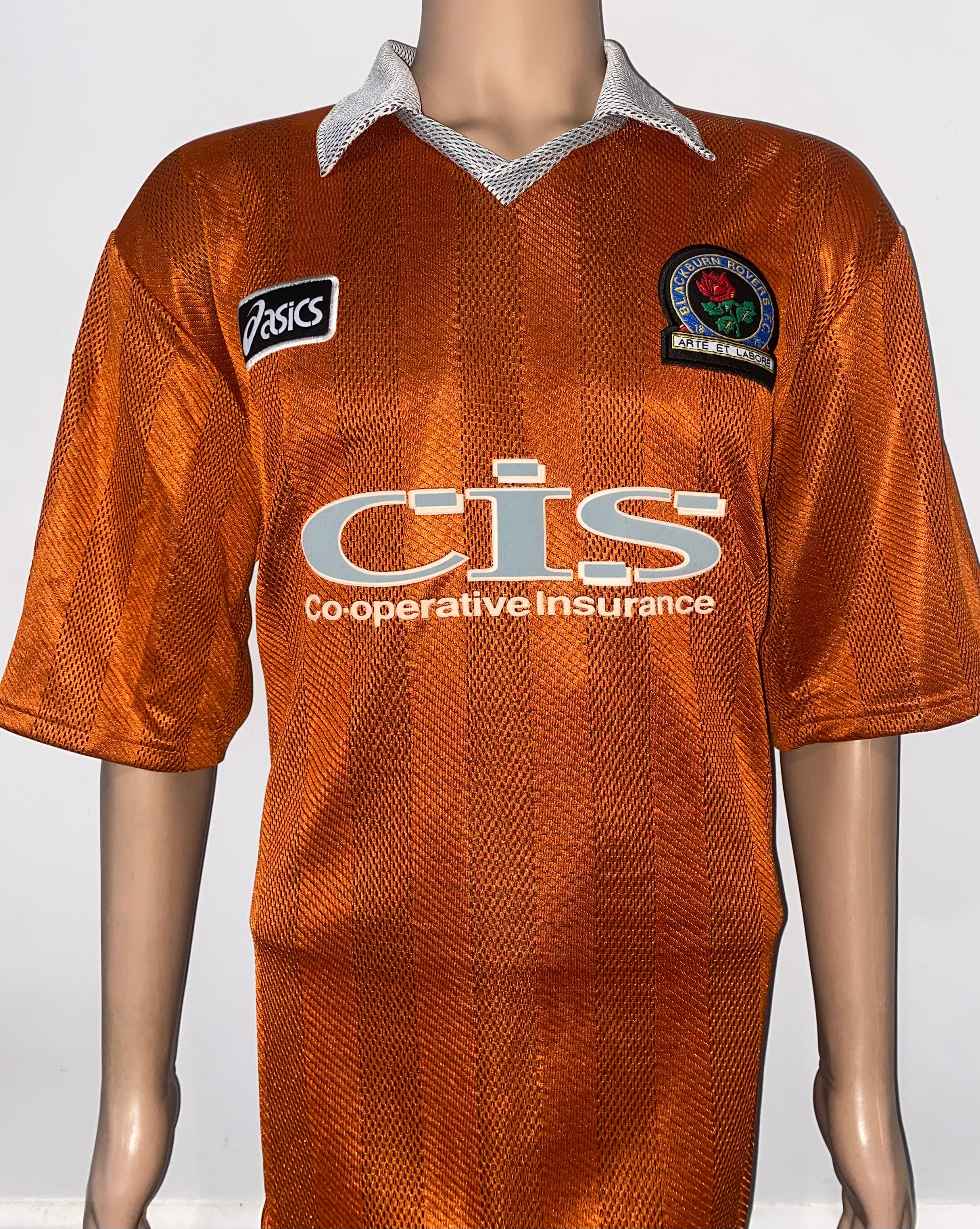 1996/97 BLACKBURN ROVERS MATCH ISSUE AWAY SHIRT (PEARCE #18)