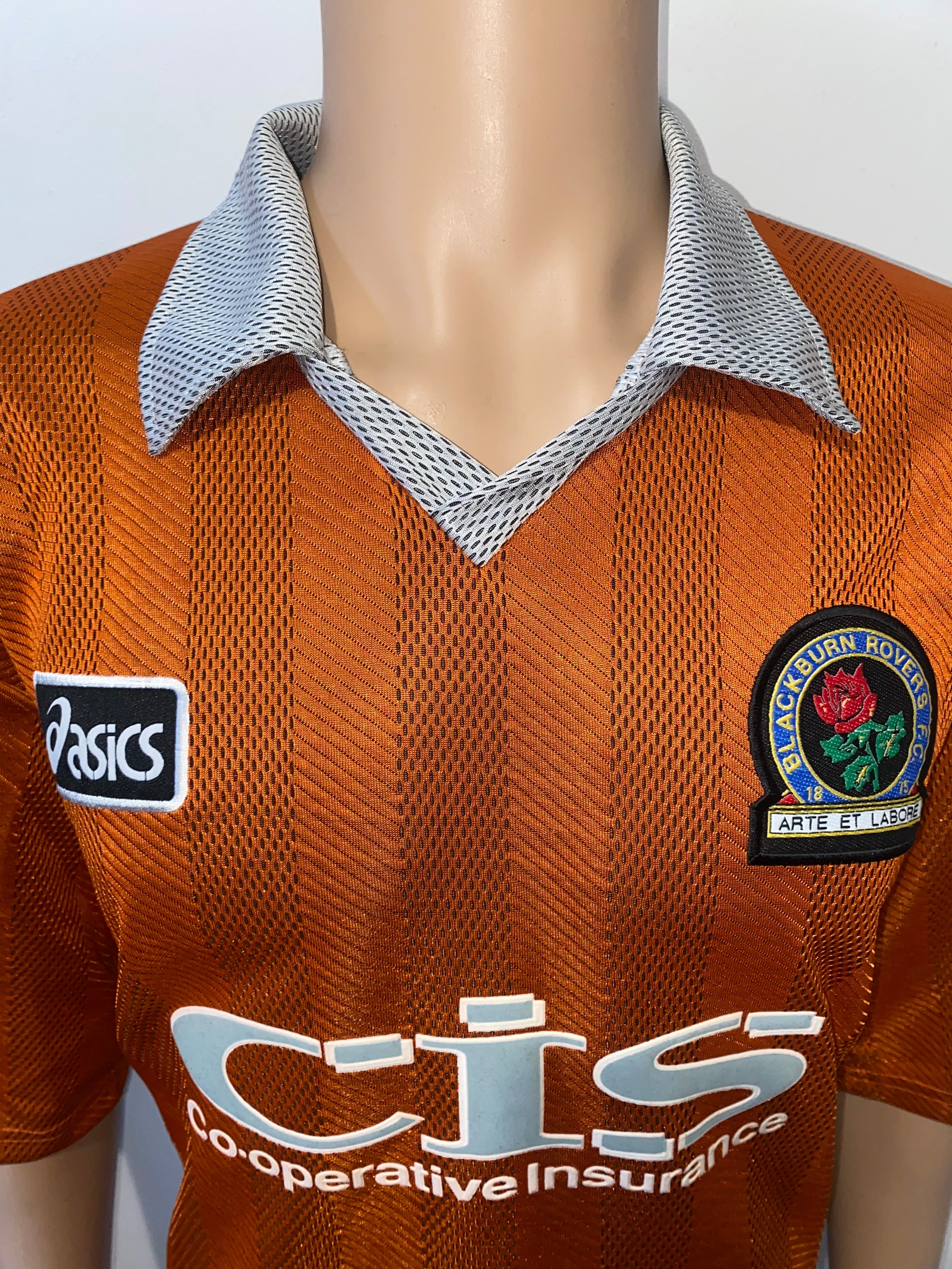 1996/97 BLACKBURN ROVERS MATCH ISSUE AWAY SHIRT (PEARCE #18)