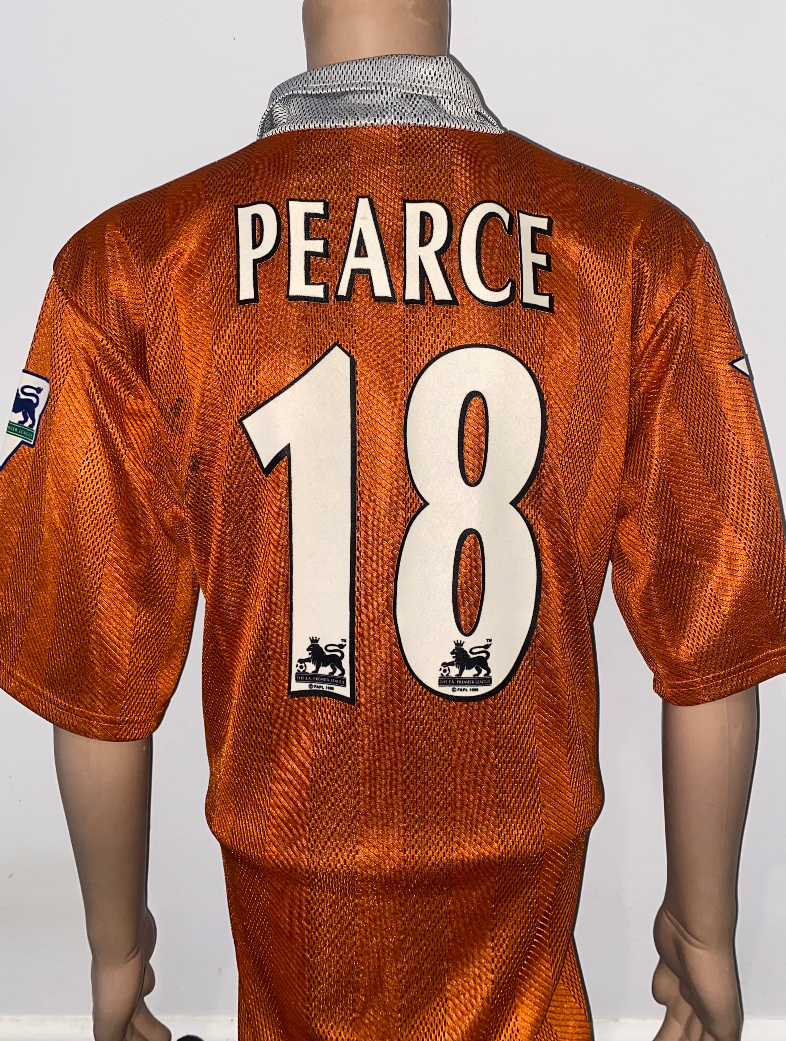 1996/97 BLACKBURN ROVERS MATCH ISSUE AWAY SHIRT (PEARCE #18)