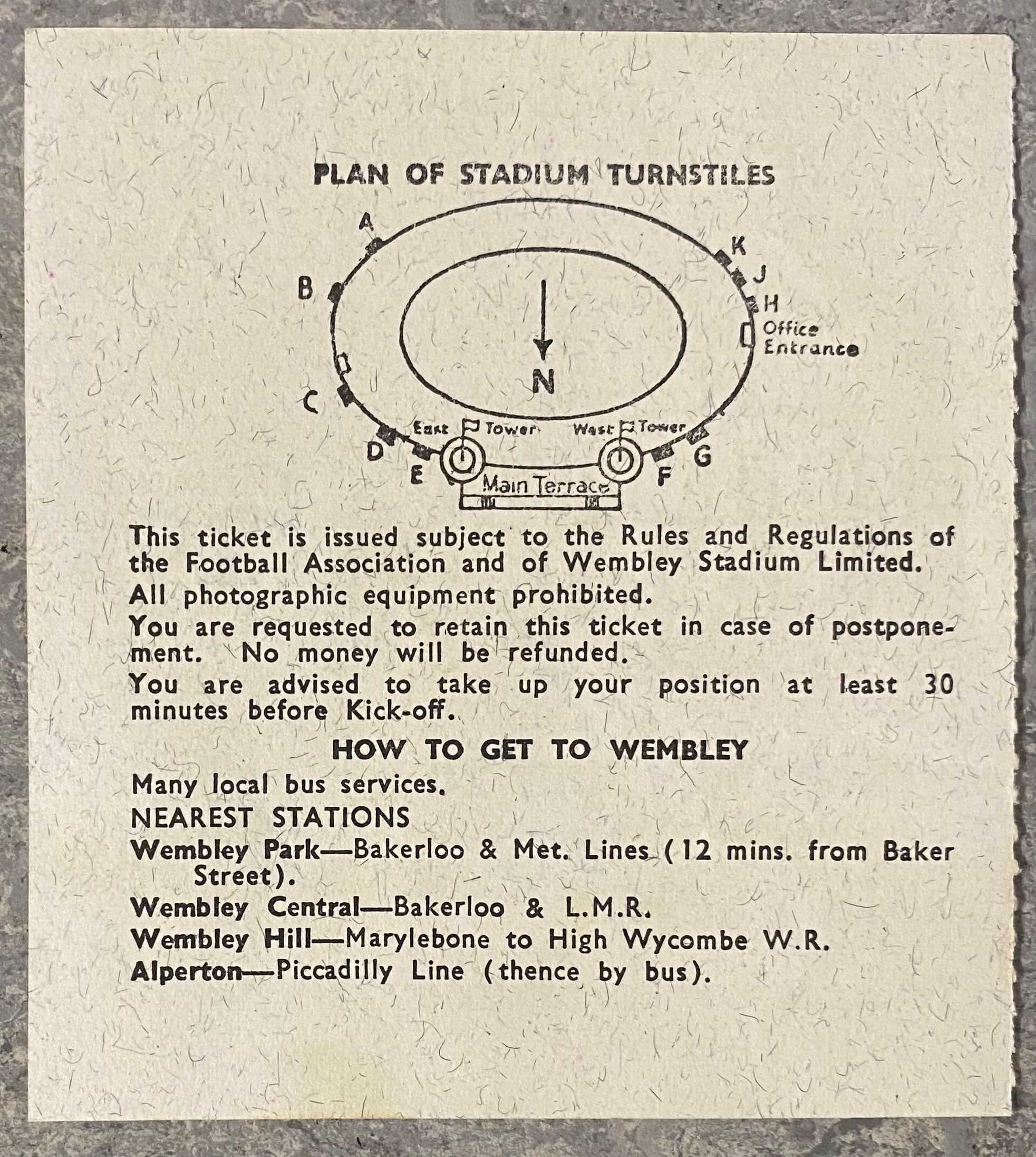 1966 ORIGINAL WORLD CUP 1ST ROUND TICKET ENGLAND V FRANCE @ WEMBLEY