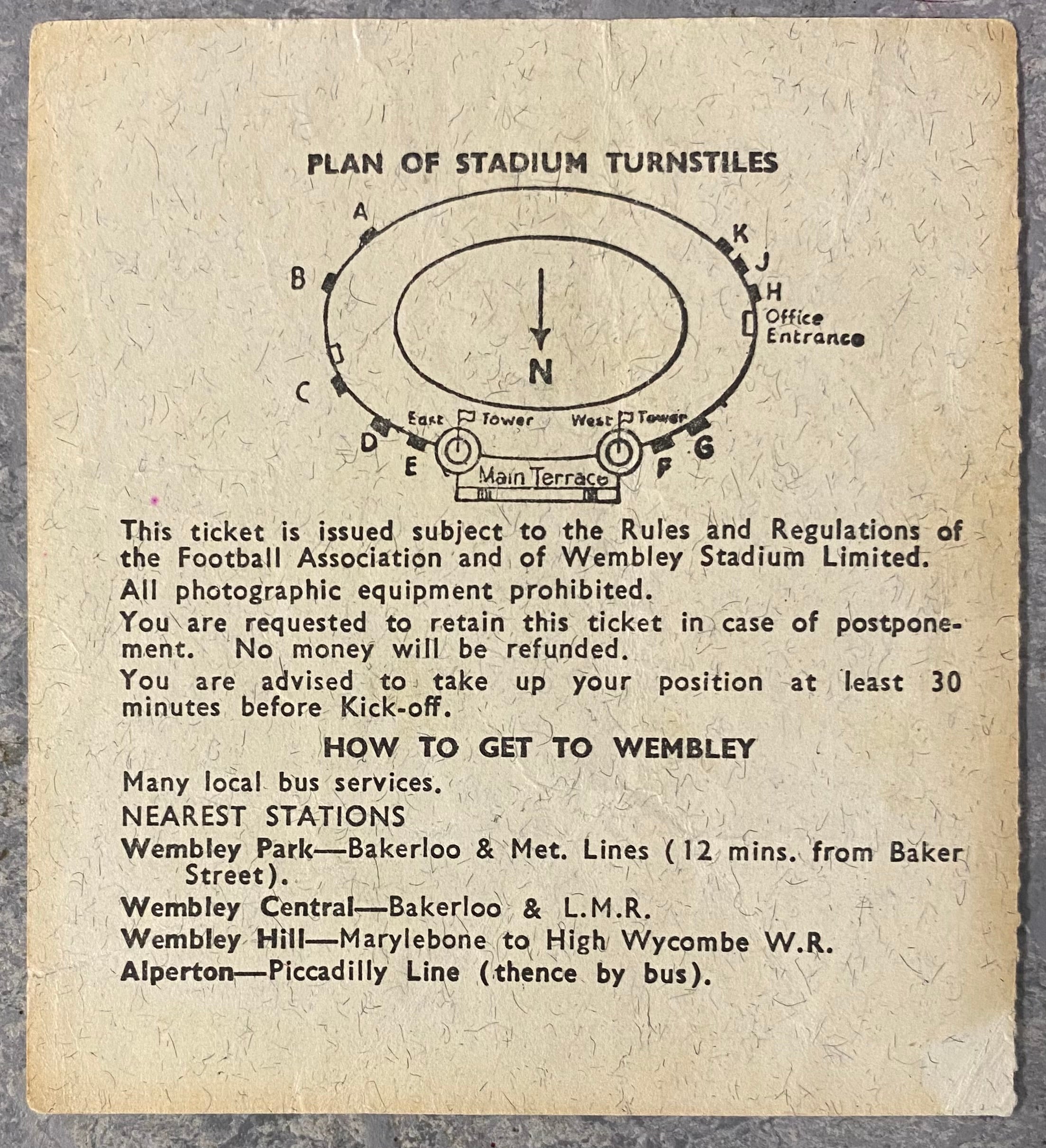 1966 ORIGINAL WORLD CUP 1ST ROUND TICKET MEXICO V URUGUAY @ WEMBLEY