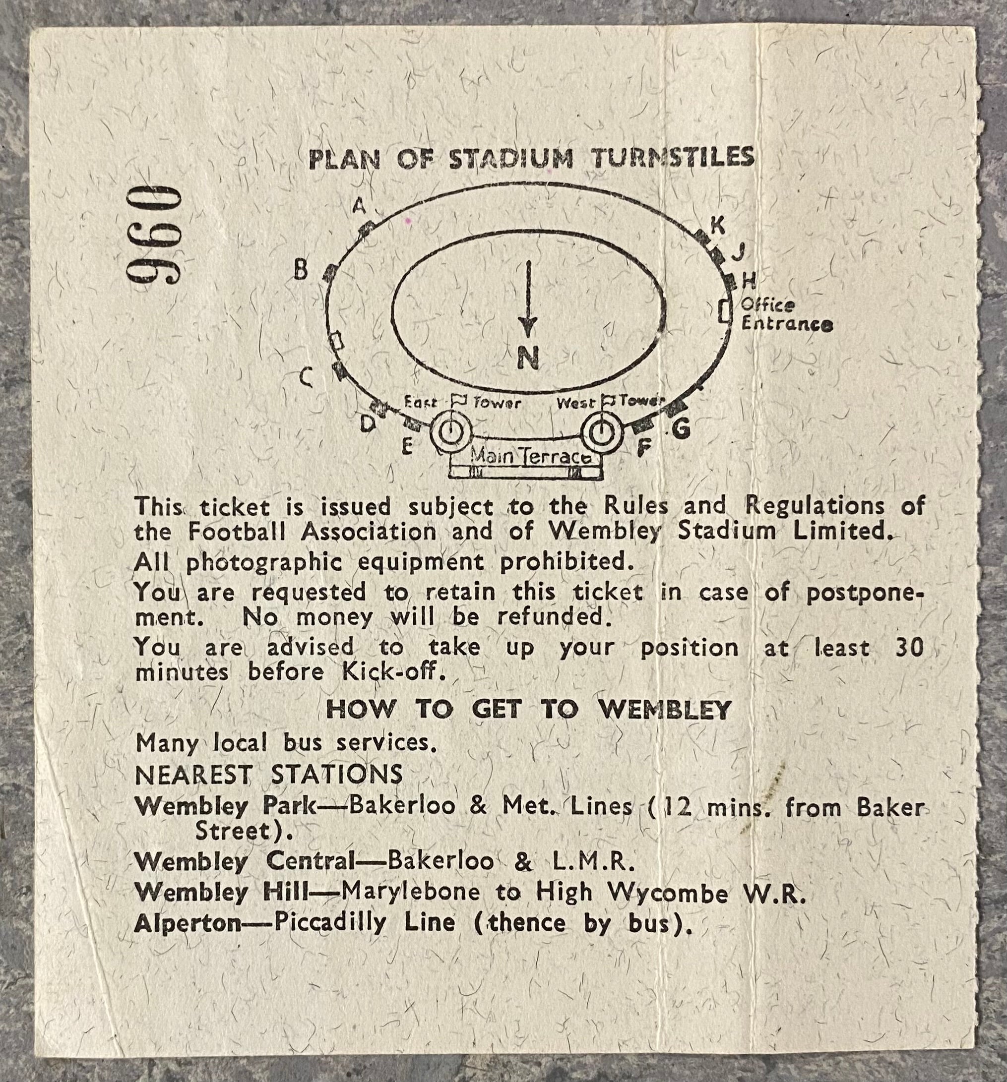 1966 ORIGINAL WORLD CUP 1ST ROUND TICKET MEXICO V URUGUAY @ WEMBLEY (Copy)