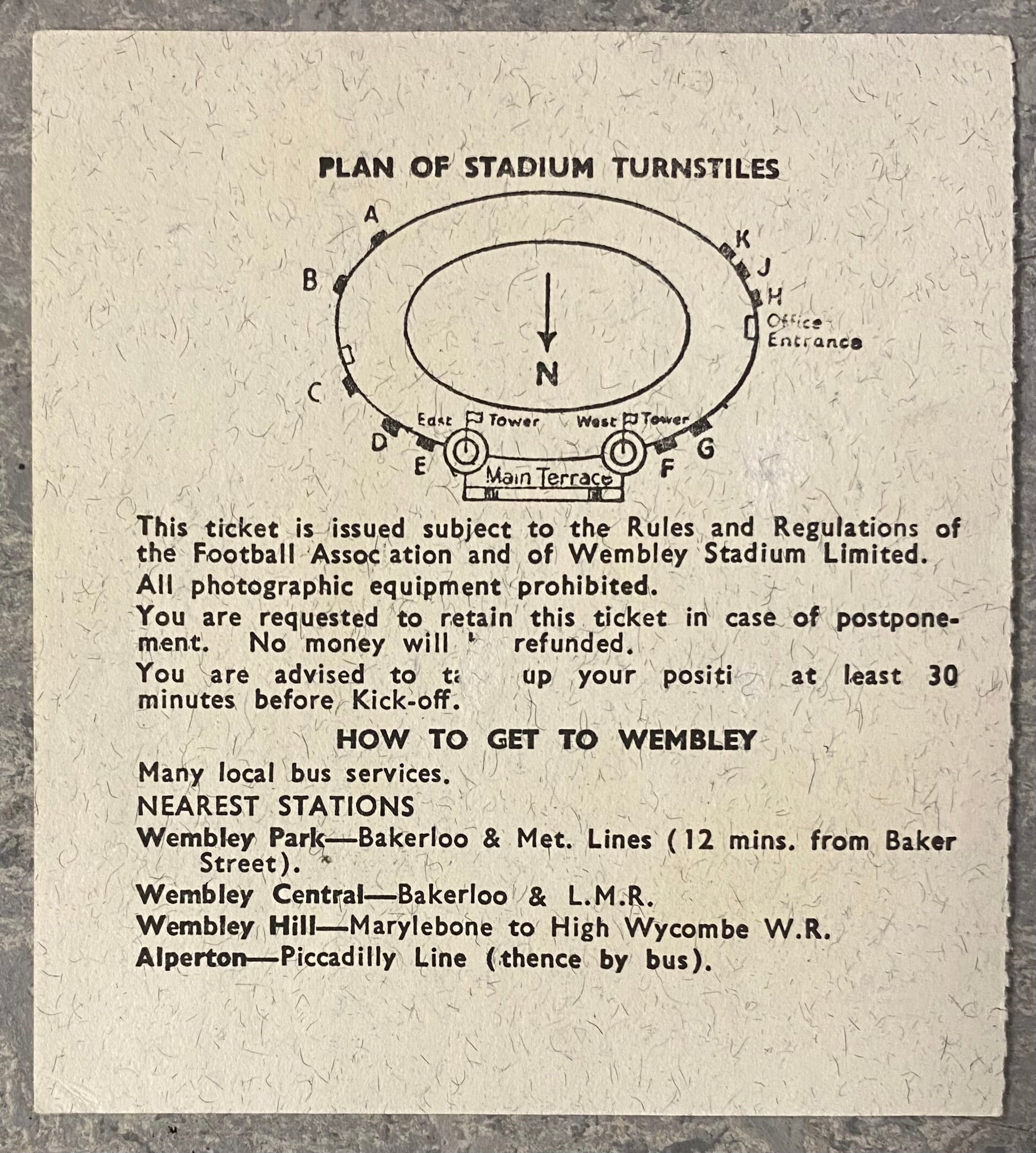 1966 ORIGINAL WORLD CUP 1ST ROUND TICKET MEXICO V FRANCE @ WEMBLEY