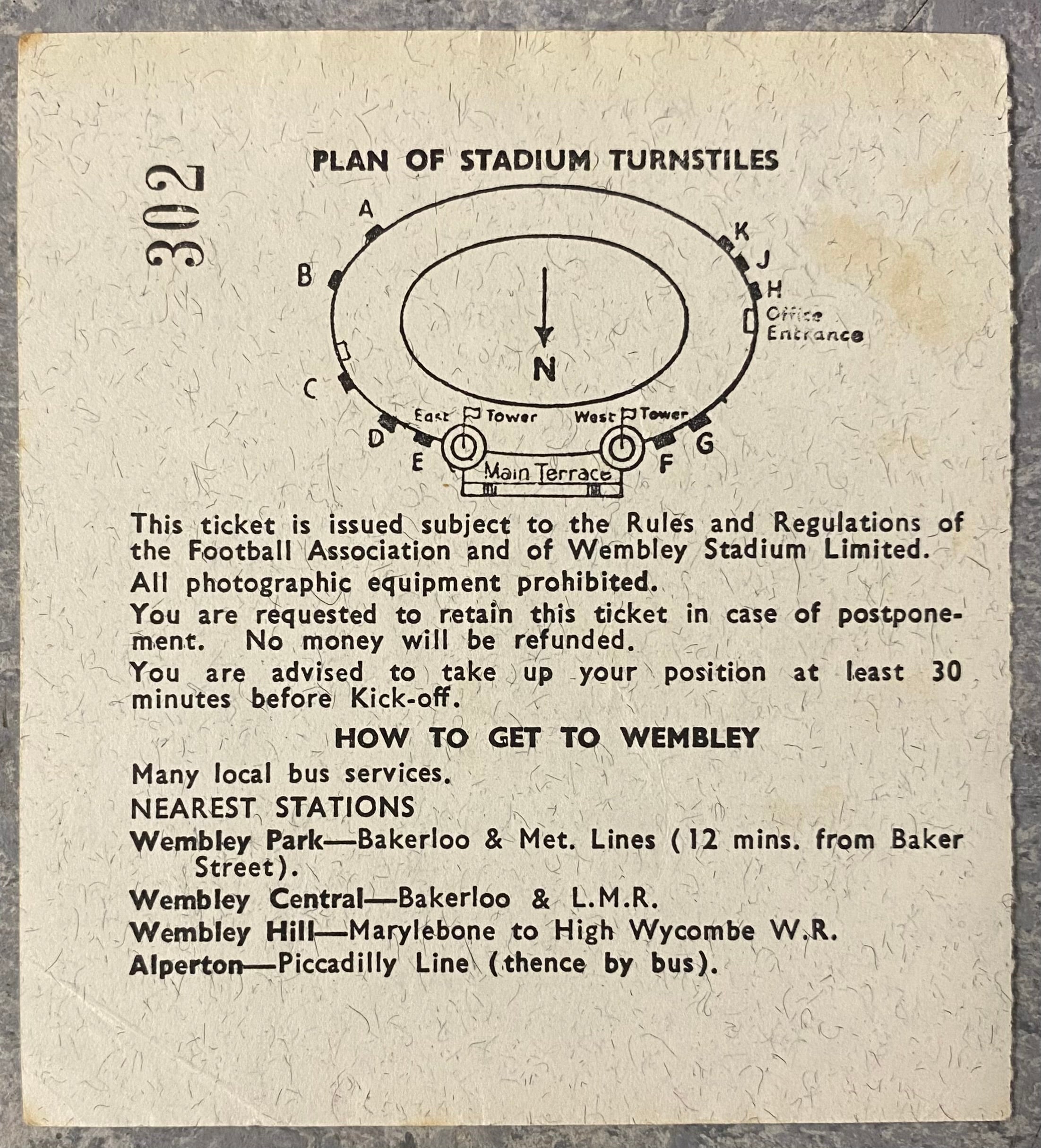 1966 ORIGINAL WORLD CUP 1ST ROUND TICKET MEXICO V FRANCE @ WEMBLEY