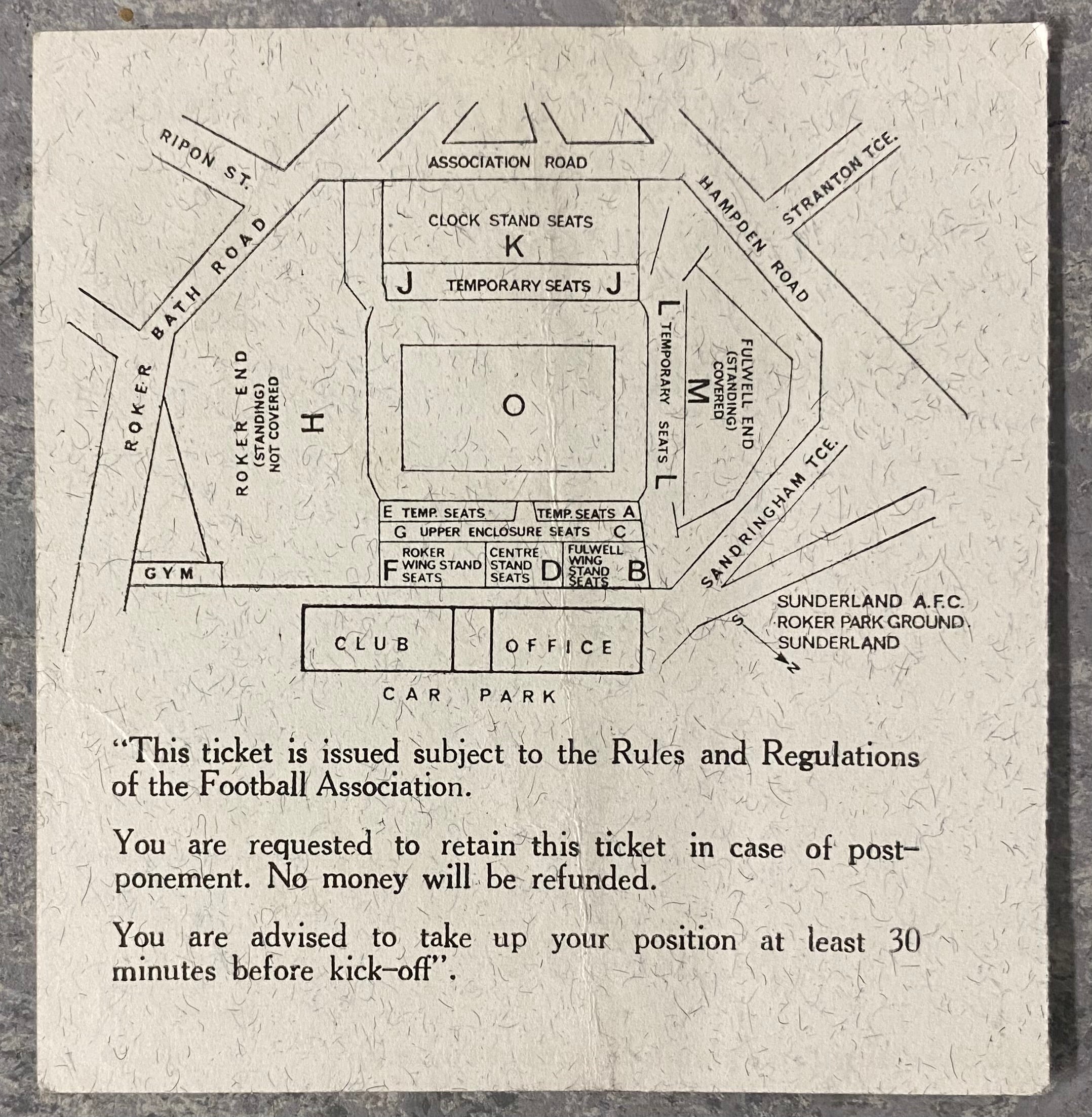 1966 ORIGINAL WORLD CUP QUARTER FINAL TICKET HUNGARY V SOVIET UNION @ ROKER PARK