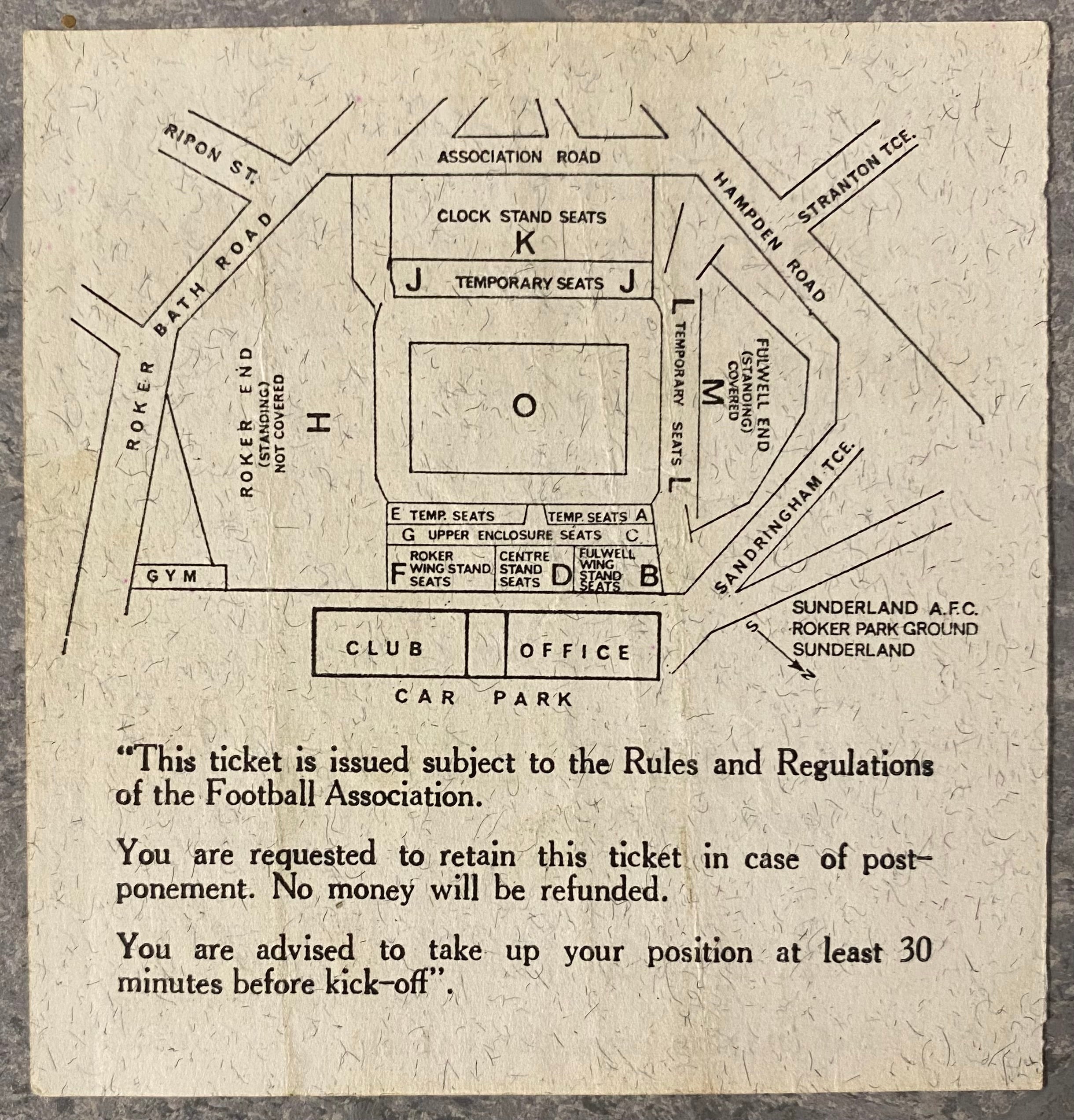 1966 ORIGINAL WORLD CUP QUARTER FINAL TICKET HUNGARY V SOVIET UNION @ ROKER PARK