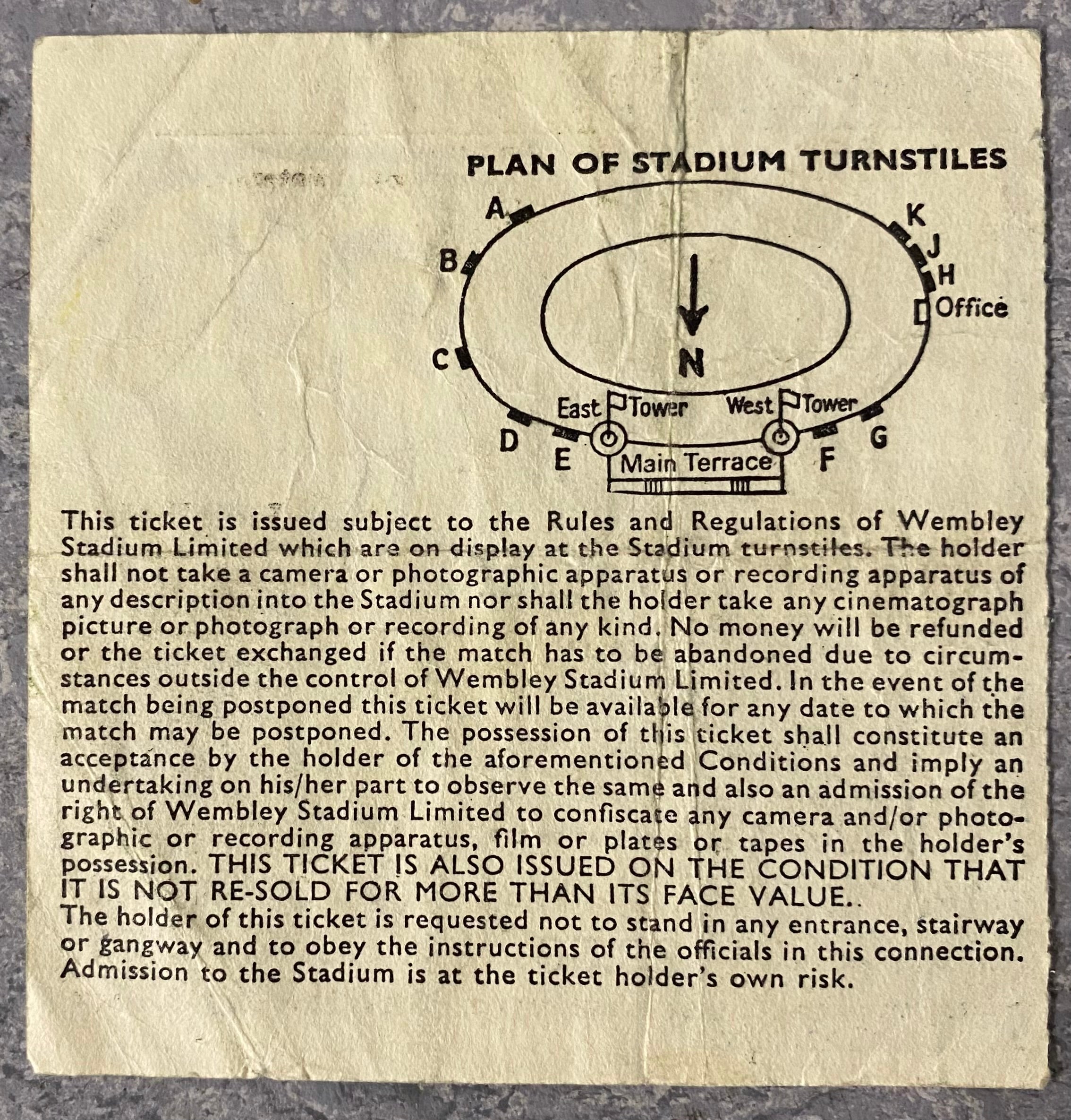 1981 ORIGINAL FA CUP FINAL TICKET TOTTENHAM HOTSPUR V MANCHESTER CITY