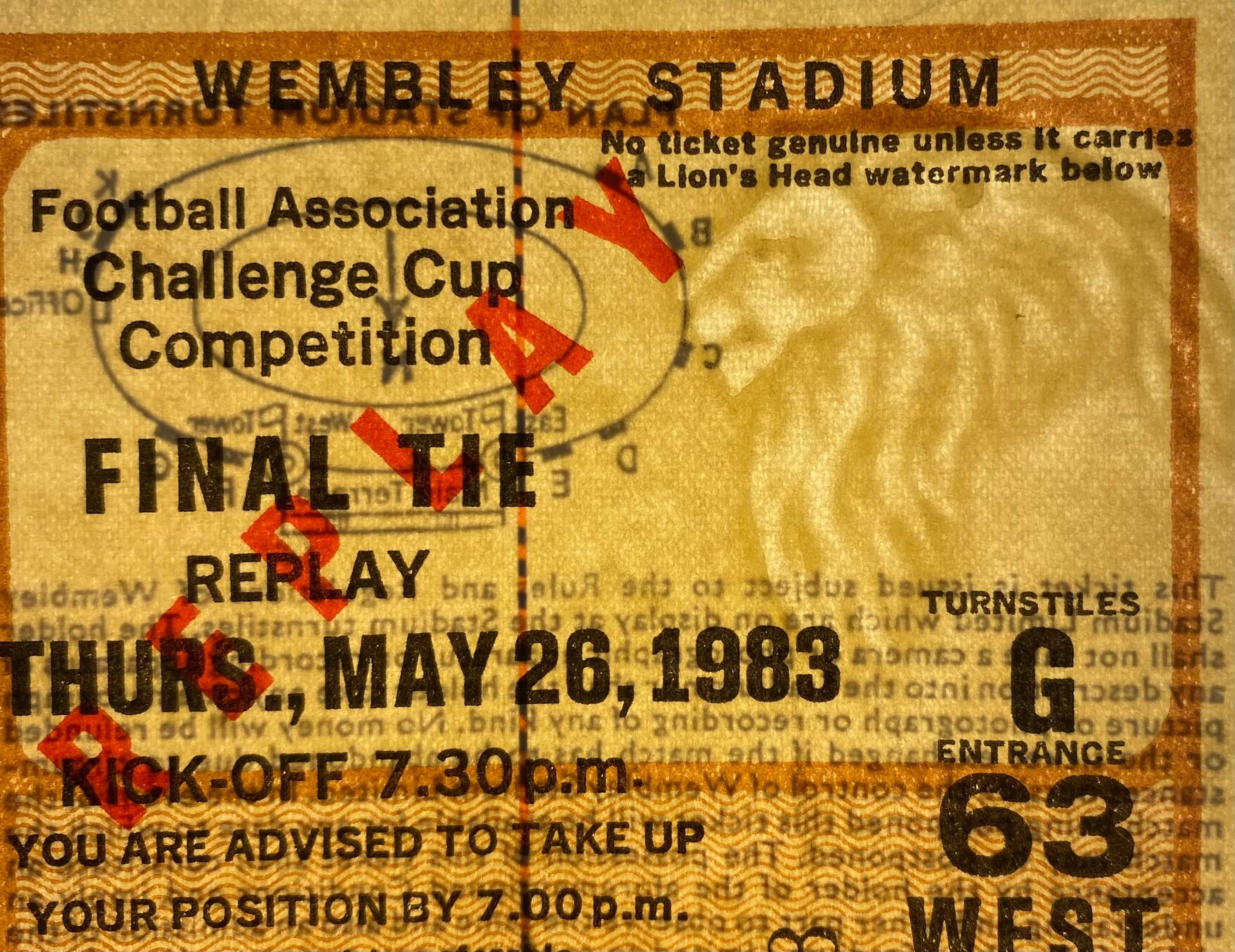 1983 ORIGINAL FA CUP FINAL REPLAY TICKET BRIGHTON AND HOVE ALBION V MANCHESTER UNITED