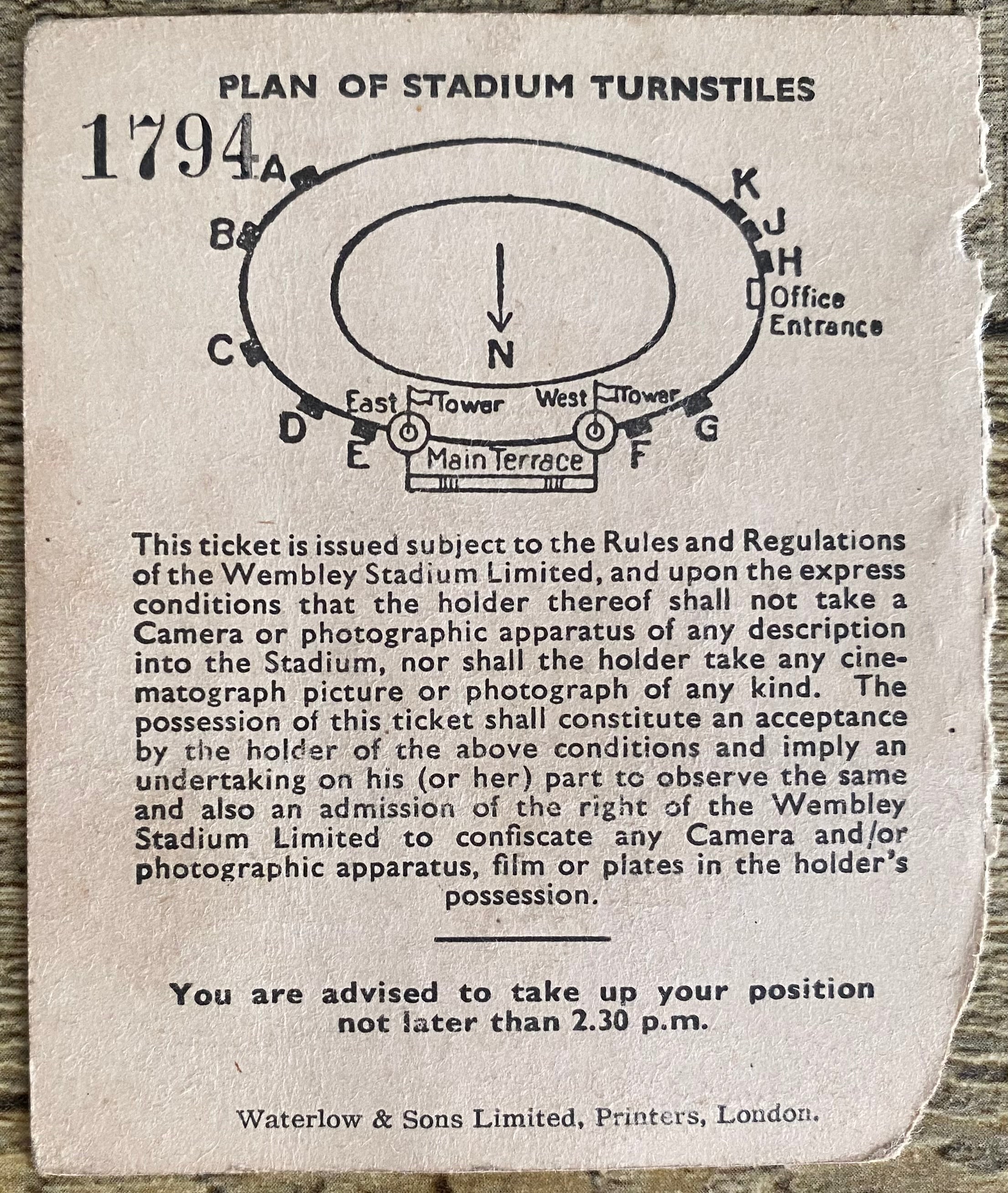 1948 ORIGINAL FA CUP FINAL TICKET MANCHESTER UNITED V BLACKPOOL
