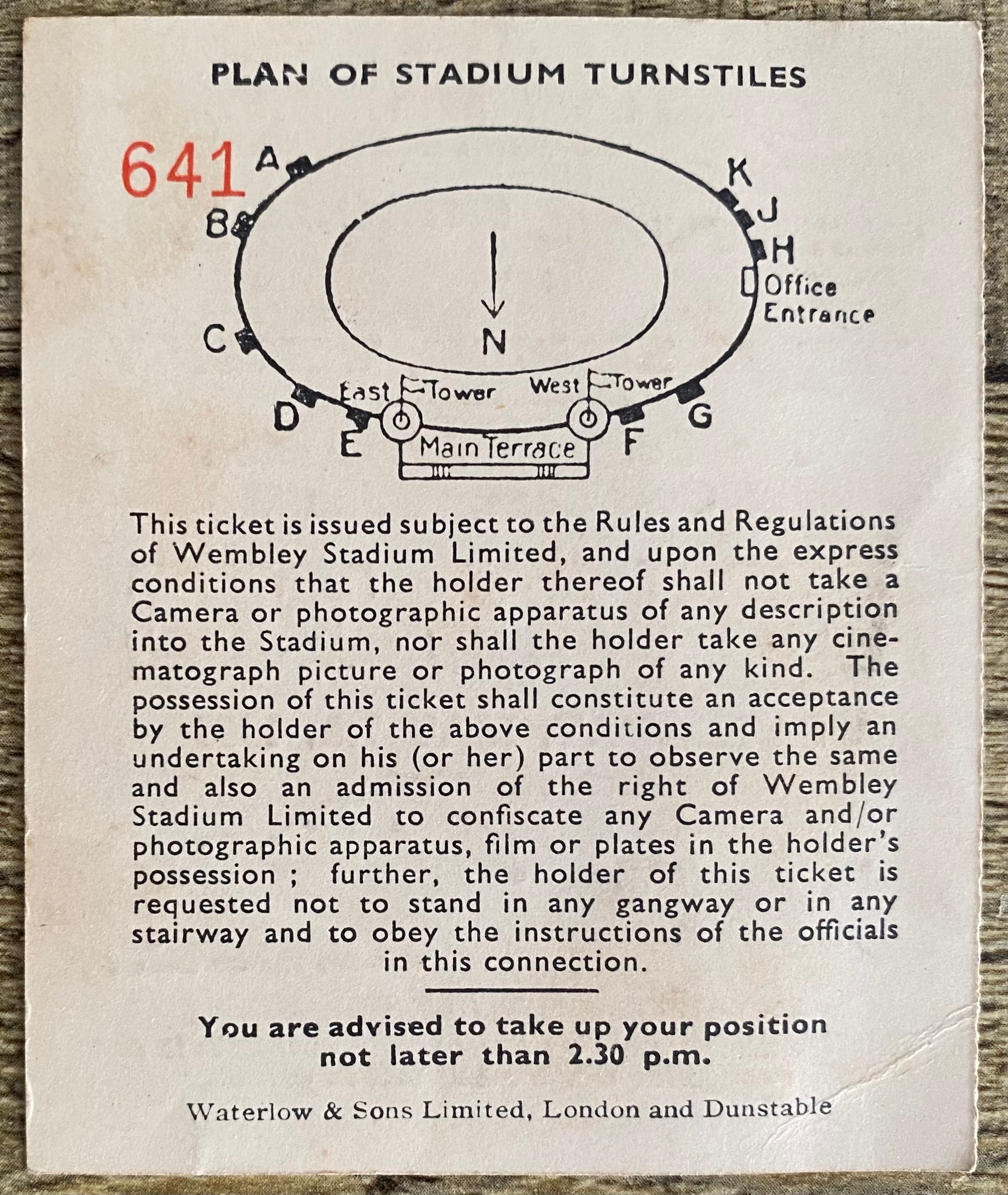 1955 ORIGINAL FA CUP FINAL TICKET NEWCASTLE UNITED V MANCHESTER CITY