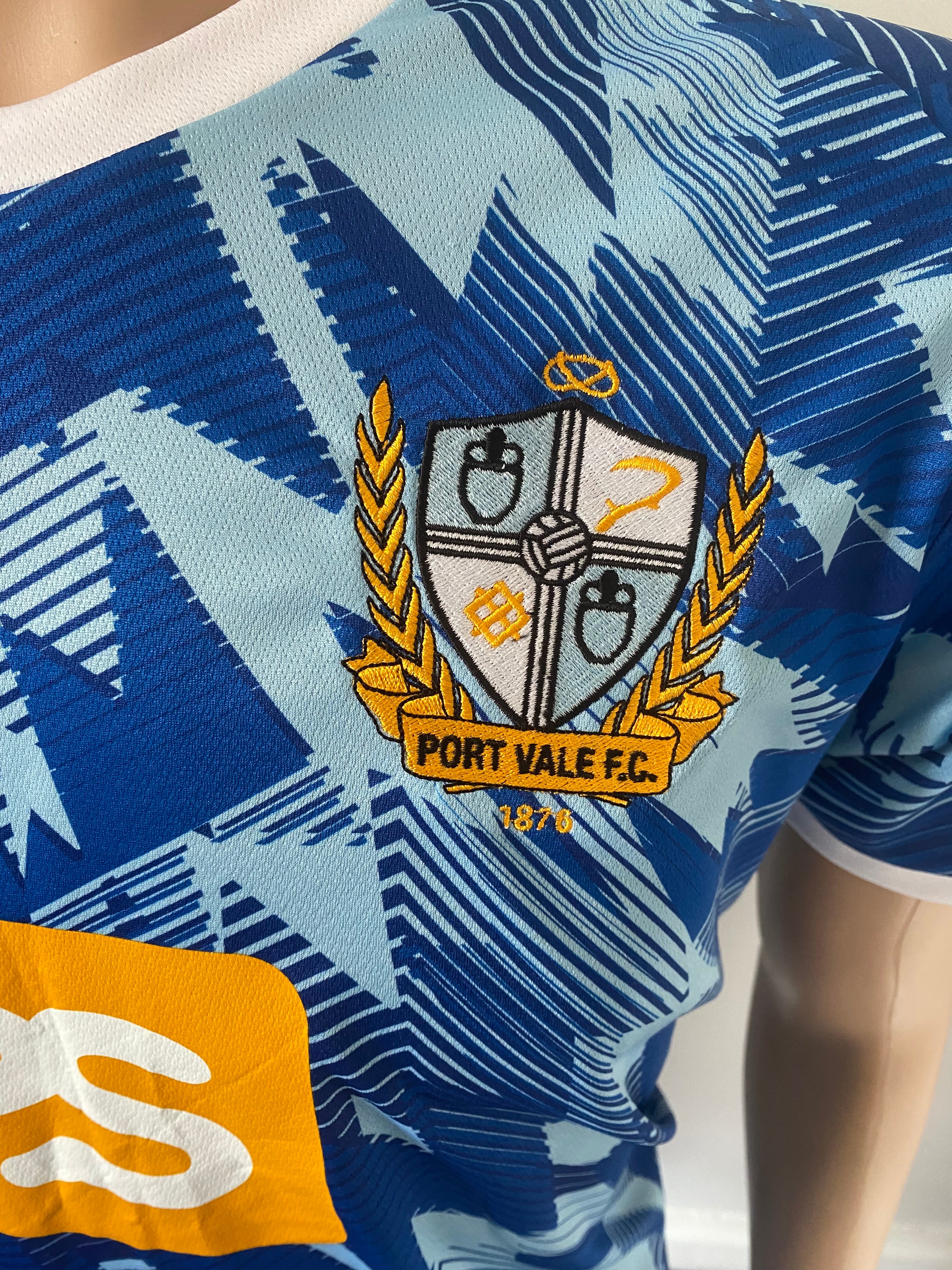 2022/23 PORT VALE MATCH WORN AWAY SHIRT (McDERMOTT #28 V EXETER CITY 06/08/22)