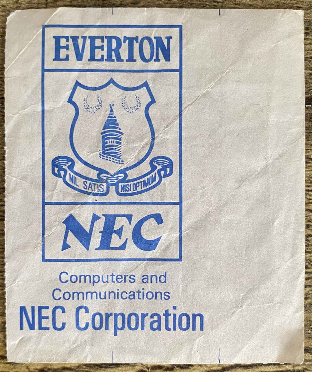 1985/86  ORIGINAL DIVISION ONE TICKET EVERTON V SHEFFIELD WEDNESDAY