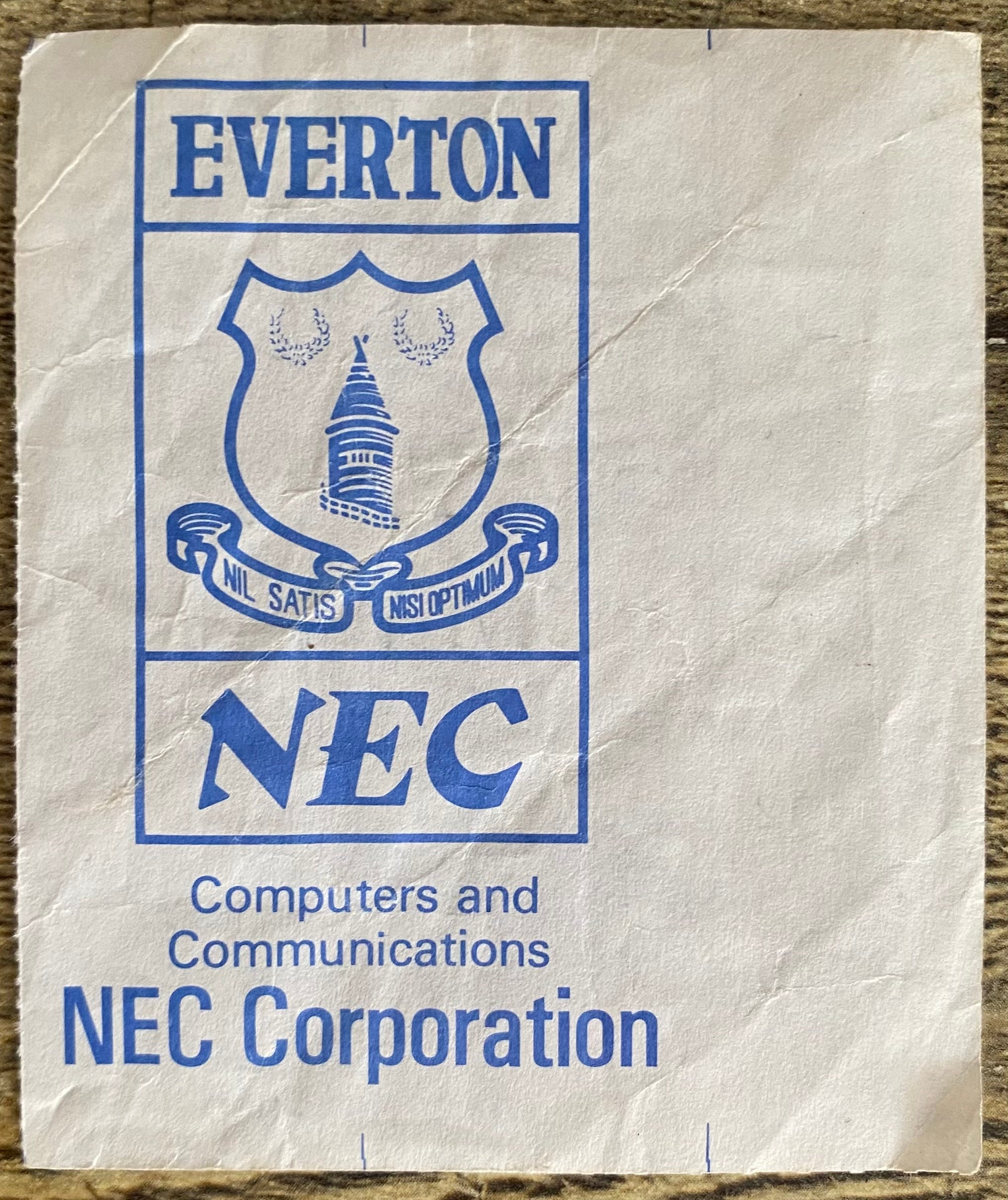 1985/86  ORIGINAL DIVISION ONE TICKET EVERTON V SHEFFIELD WEDNESDAY