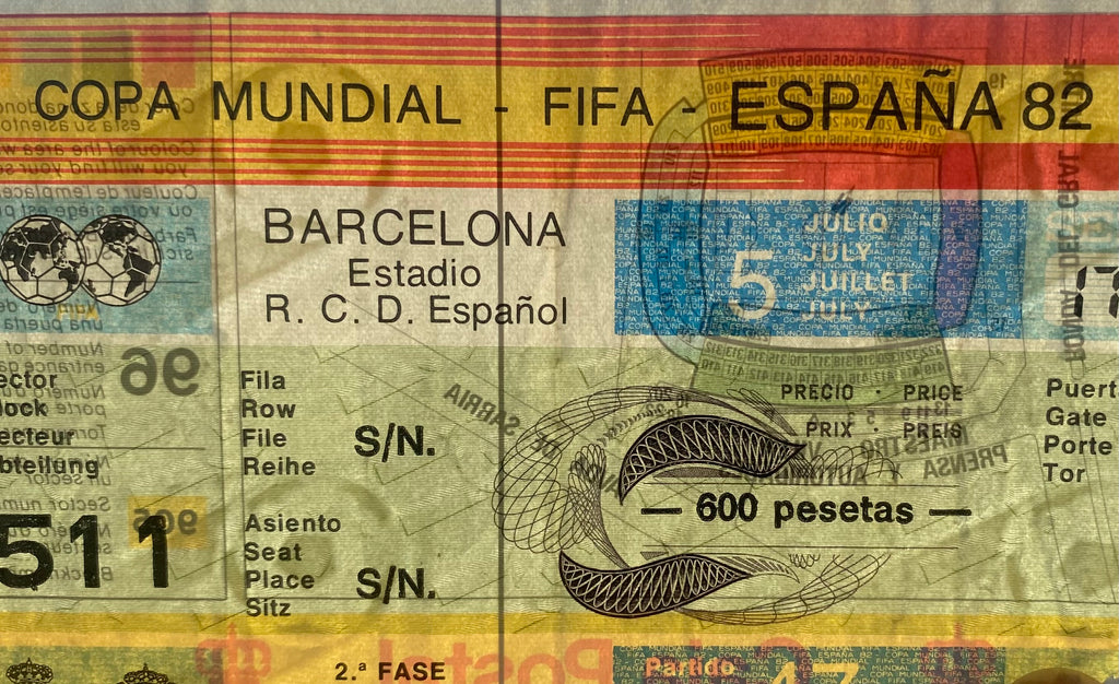 1982 ORIGINAL WORLD CUP 2ND PHASE TICKET ITALY V BRAZIL @ BARCELONA
