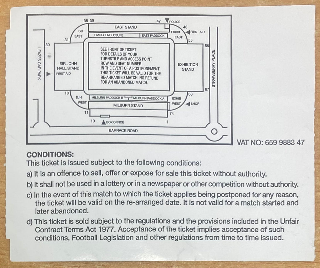 1999/00 ORIGINAL FA CARLING PREMIERSHIP TICKET NEWCASTLE UNITED V LIVERPOOL