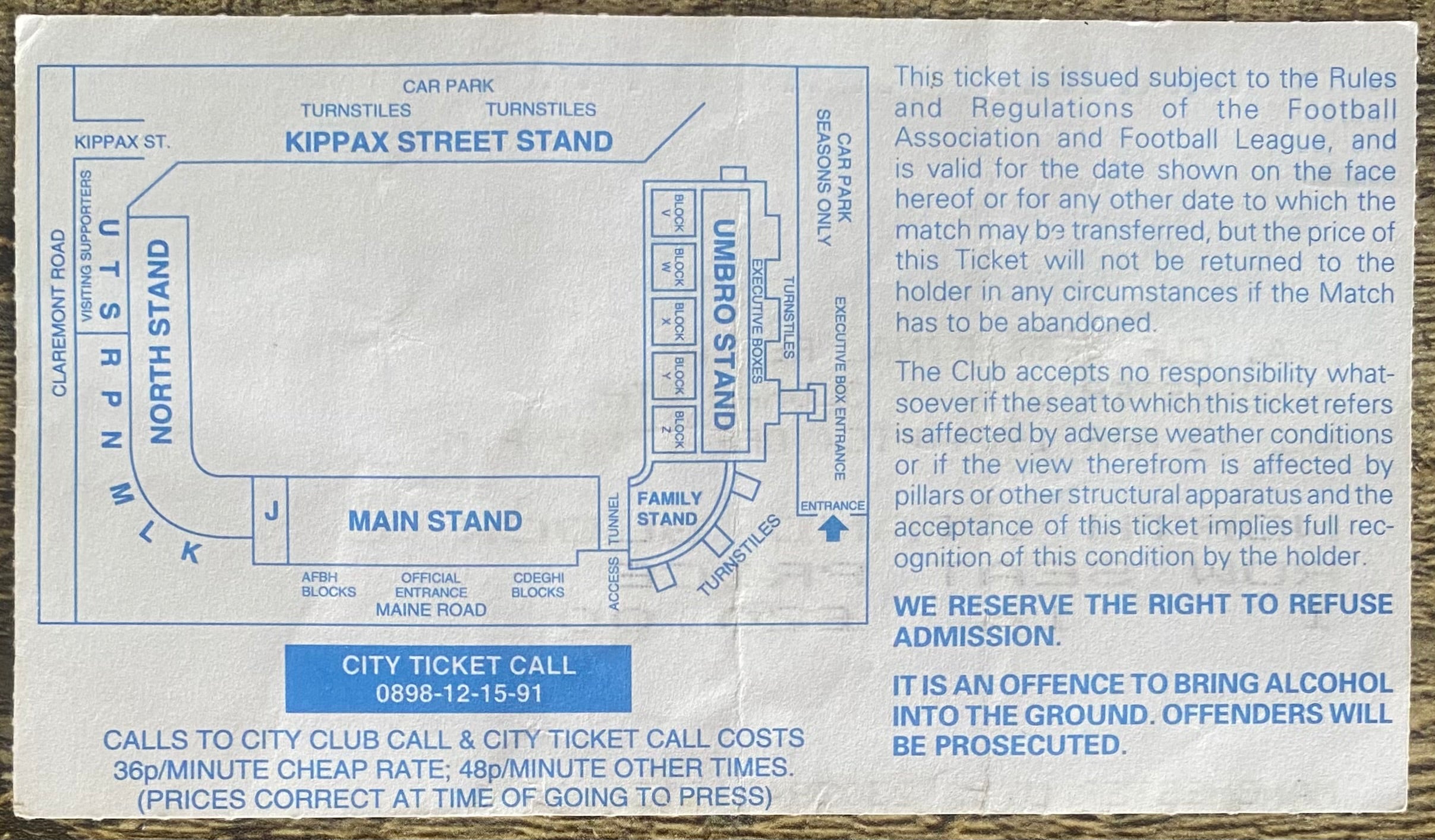 1994 ORIGINAL FA CUP SEMI FINAL REPLAY TICKET MANCHESTER UNITED V OLDHAM ATHLETIC