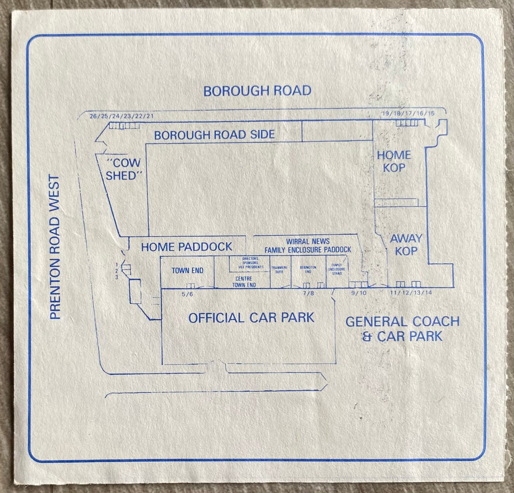 1991/92 ORIGINAL DIVISION 2 TICKET TRANMERE ROVERS V CHARLTON ATHLETIC