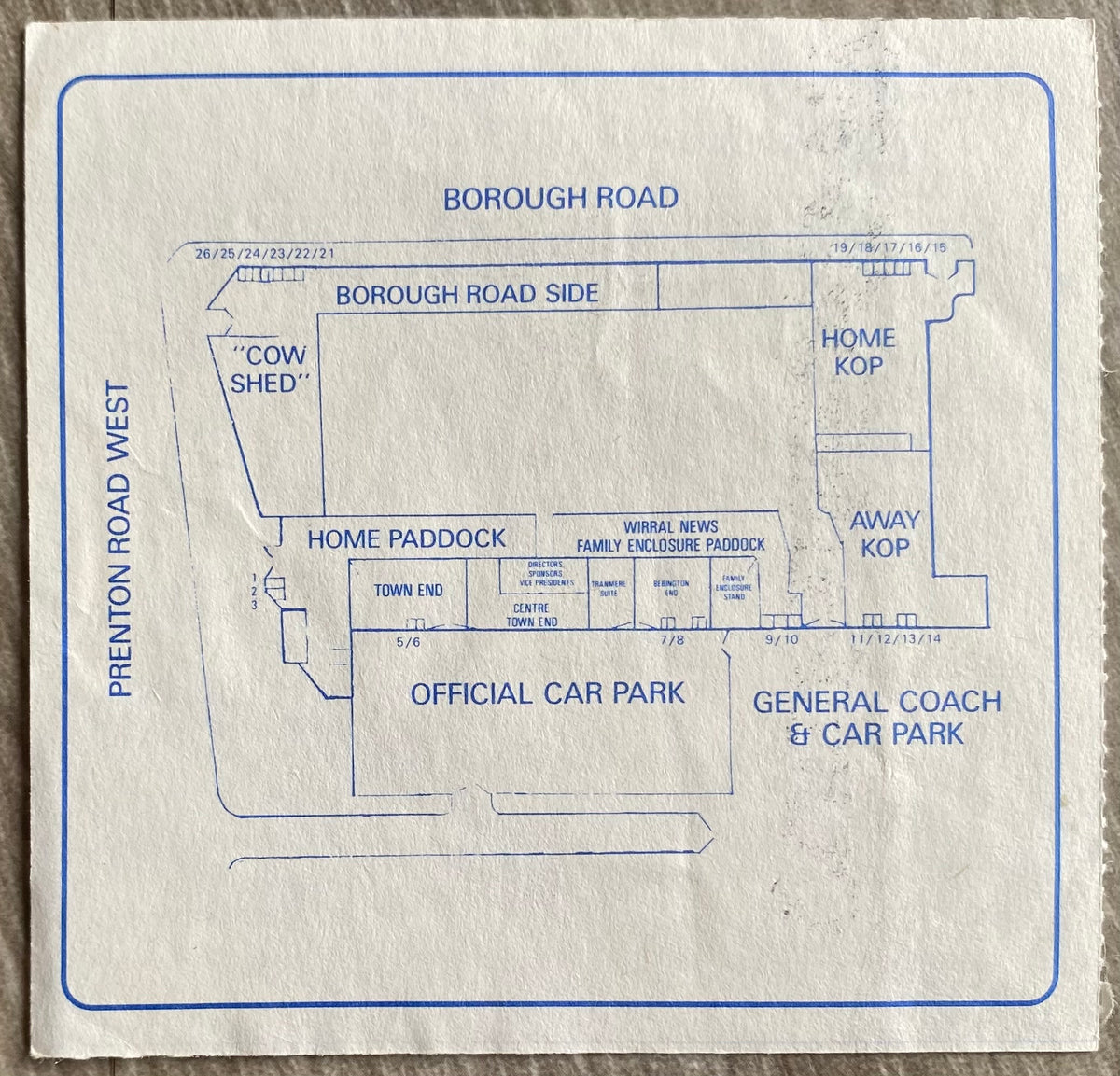 1991/92 ORIGINAL DIVISION 2 TICKET TRANMERE ROVERS V CHARLTON ATHLETIC