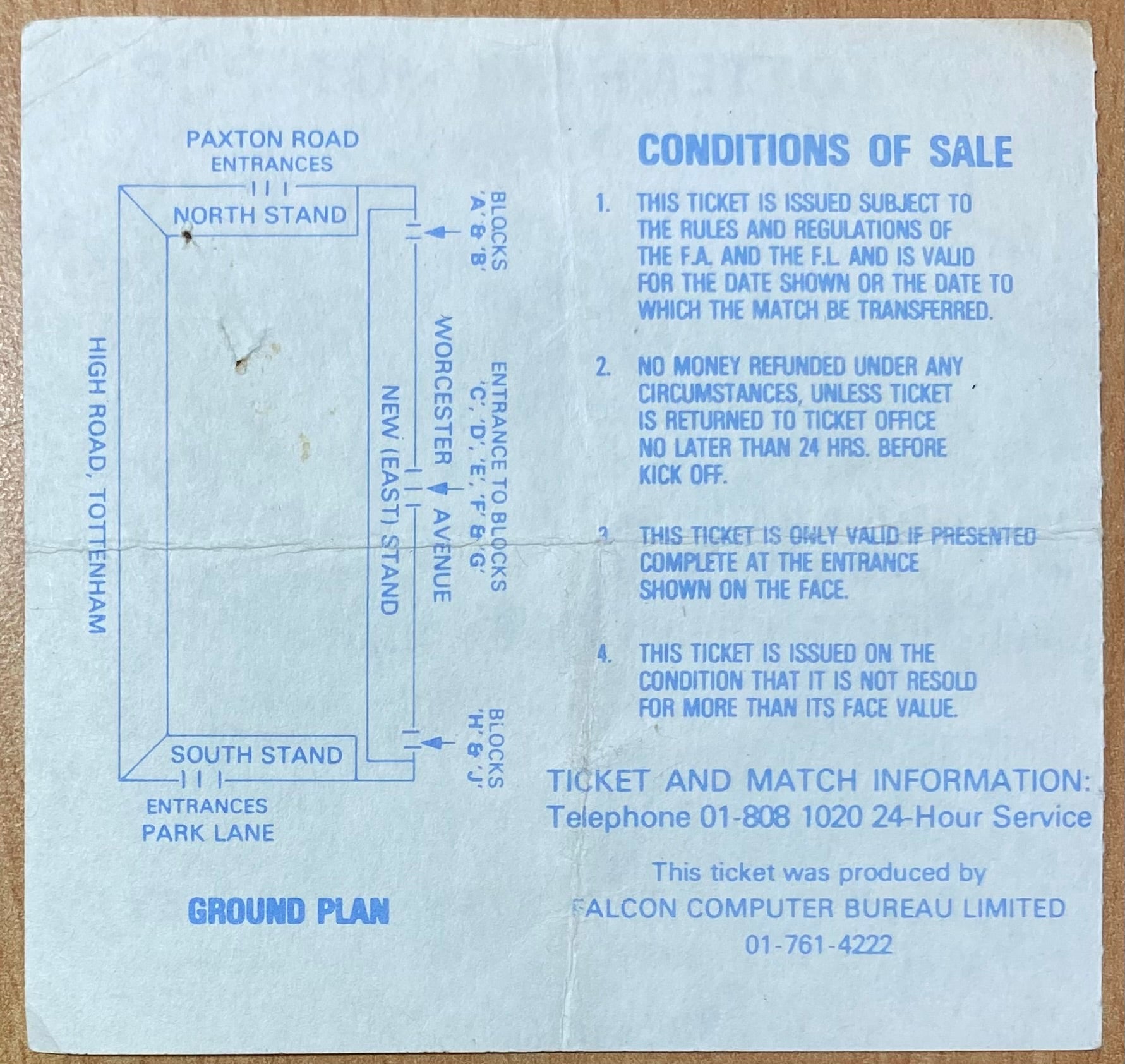 1981/82 ORIGINAL EUROPEAN CUP WINNERS CUP 2ND ROUND 2ND LEG TICKET TOTTENHAM HOTSPUR V DUNDALK
