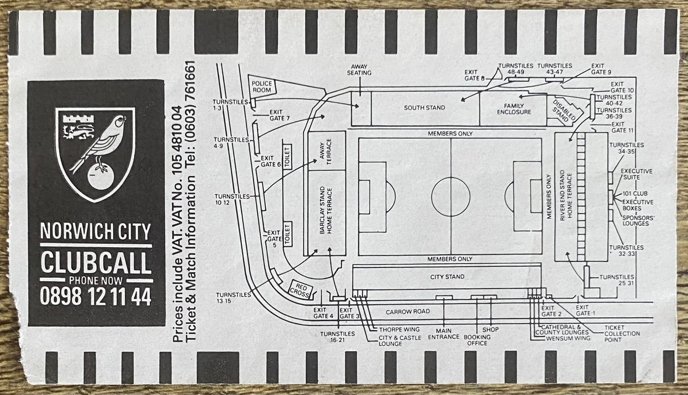1990/91 ORIGINAL ZENITH DATA SYSTEMS CUP SOUTHERN AREA FINAL 1ST LEG TICKET NORWICH CITY V CRYSTAL PALACE