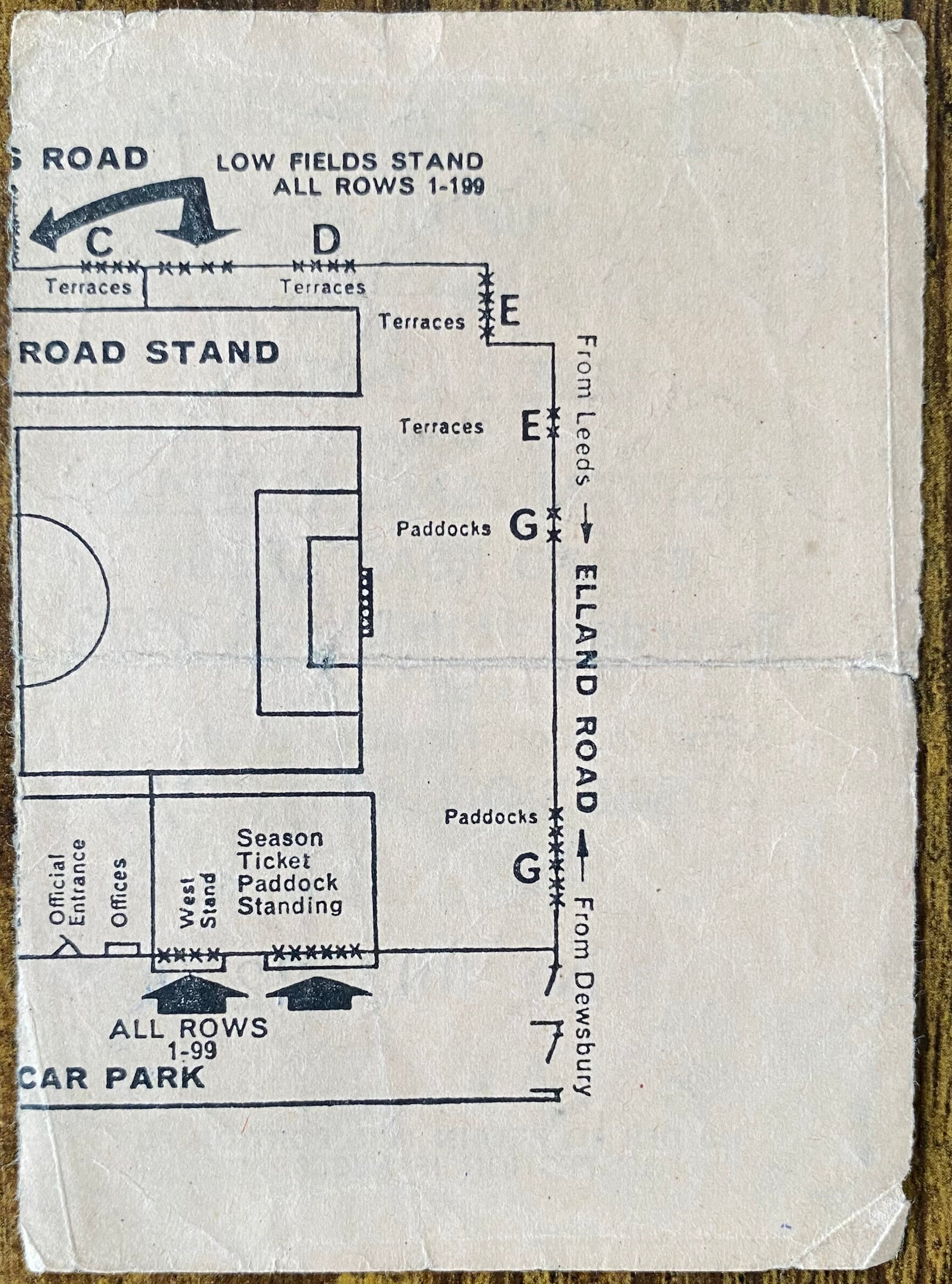 1971/72 ORIGINAL FA CUP 6TH ROUND TICKET LEEDS UNITED V TOTTENHAM HOTSPUR