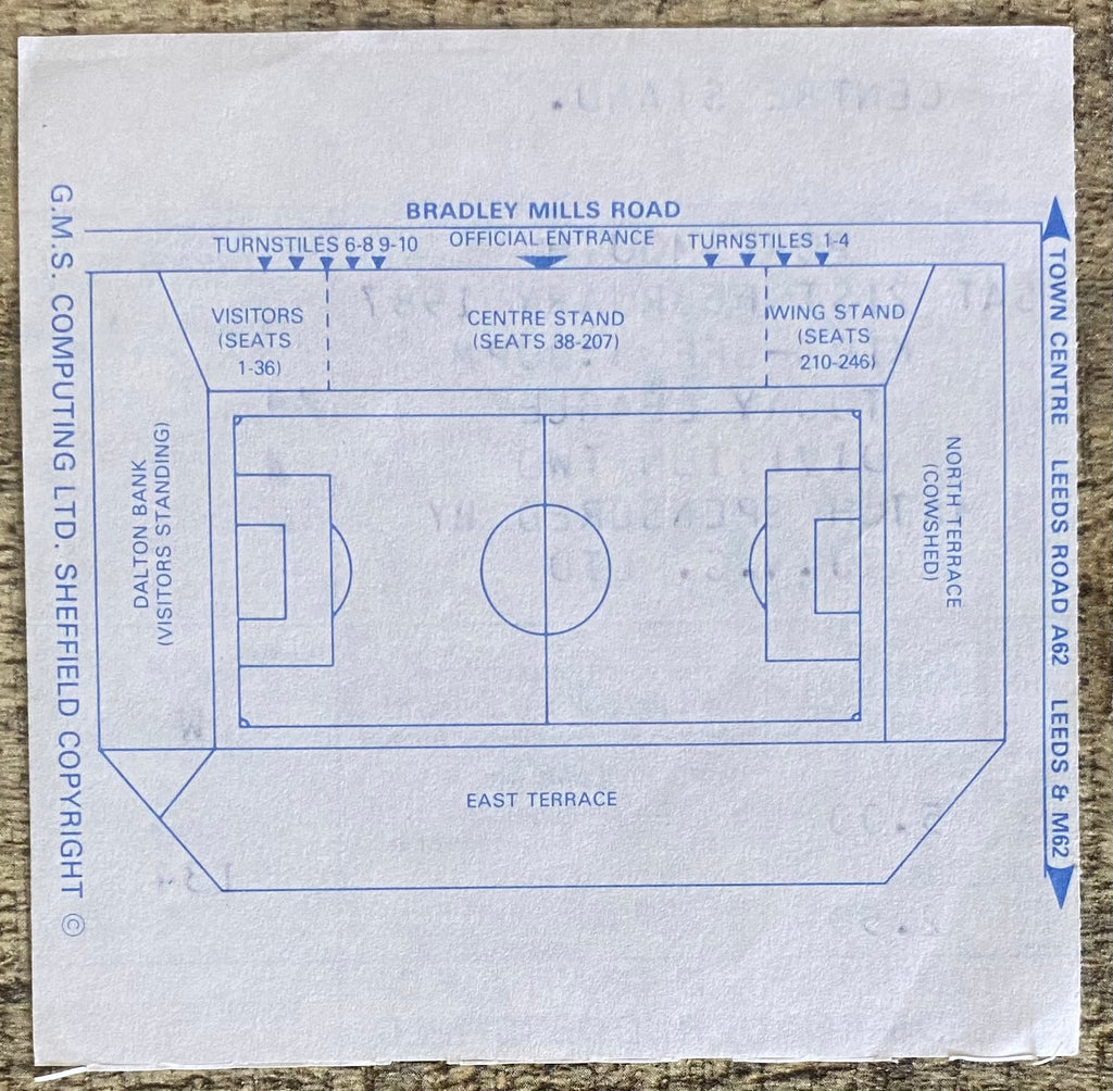 1986/87 ORIGINAL DIVISION 2 TICKET HUDDERSFIELD TOWN V PORTSMOUTH