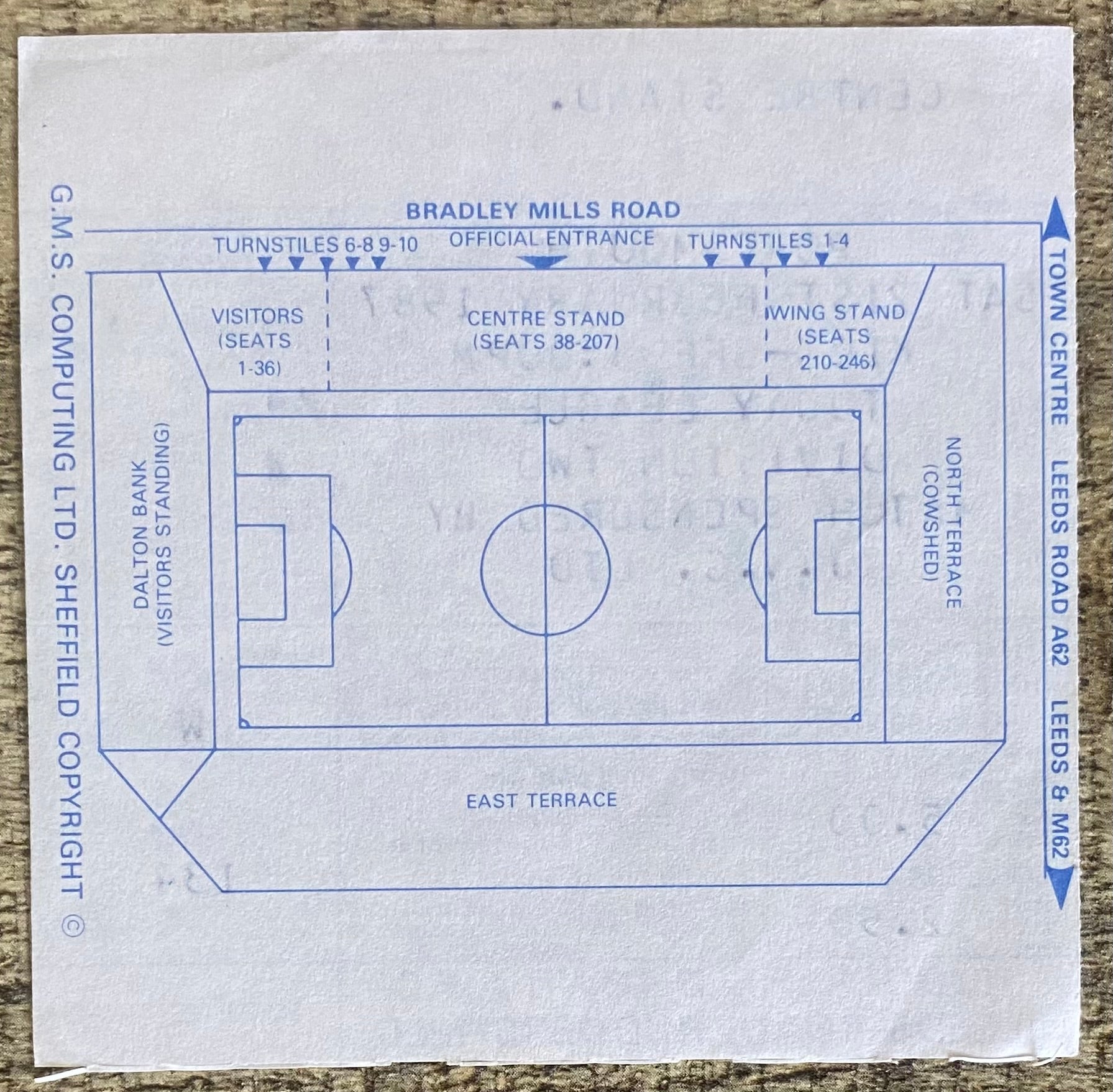 1986/87 ORIGINAL DIVISION 2 TICKET HUDDERSFIELD TOWN V PORTSMOUTH