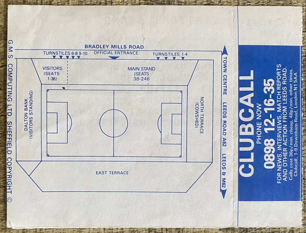 1992/93 ORIGINAL COCA COLA CUP 1ST ROUND 2ND LEG UNUSED TICKET HUDDERSFIELD TOWN V SUNDERLAND
