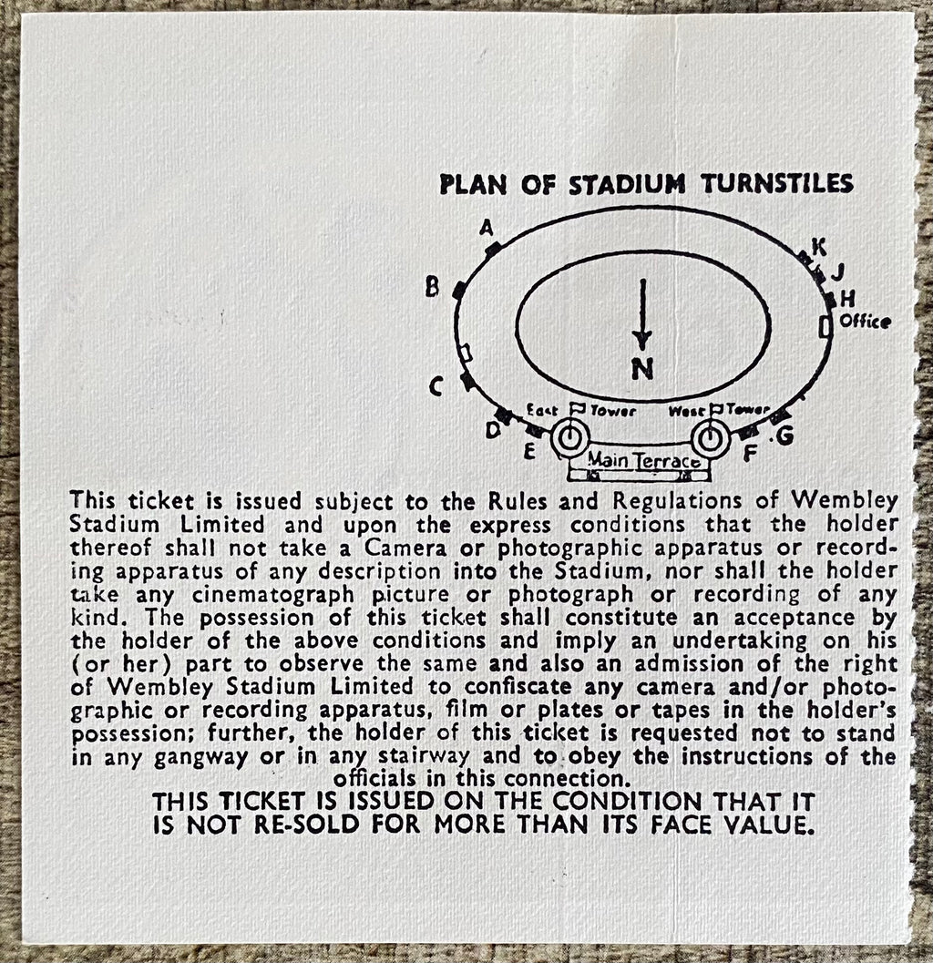 1972 ORIGINAL LEAGUE CUP FINAL TICKET CHELSEA V STOKE CITY