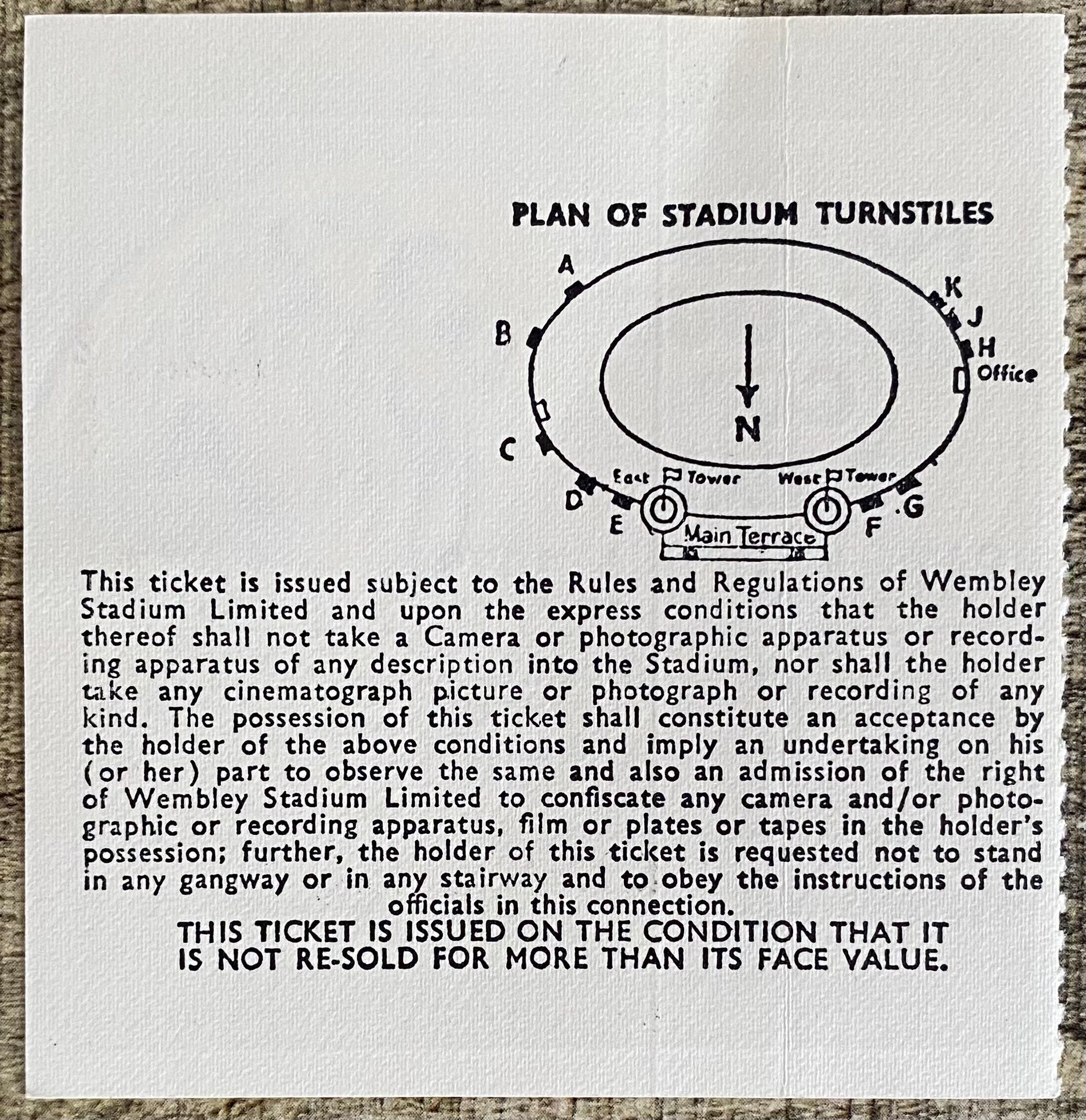 1972 ORIGINAL LEAGUE CUP FINAL TICKET CHELSEA V STOKE CITY