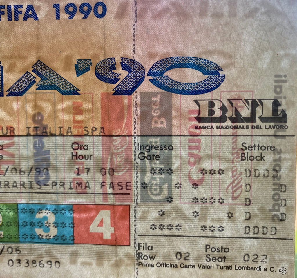 1990 ORIGINAL WORLD CUP 1ST ROUND TICKET SCOTLAND V COSTA RICA @ GENOA