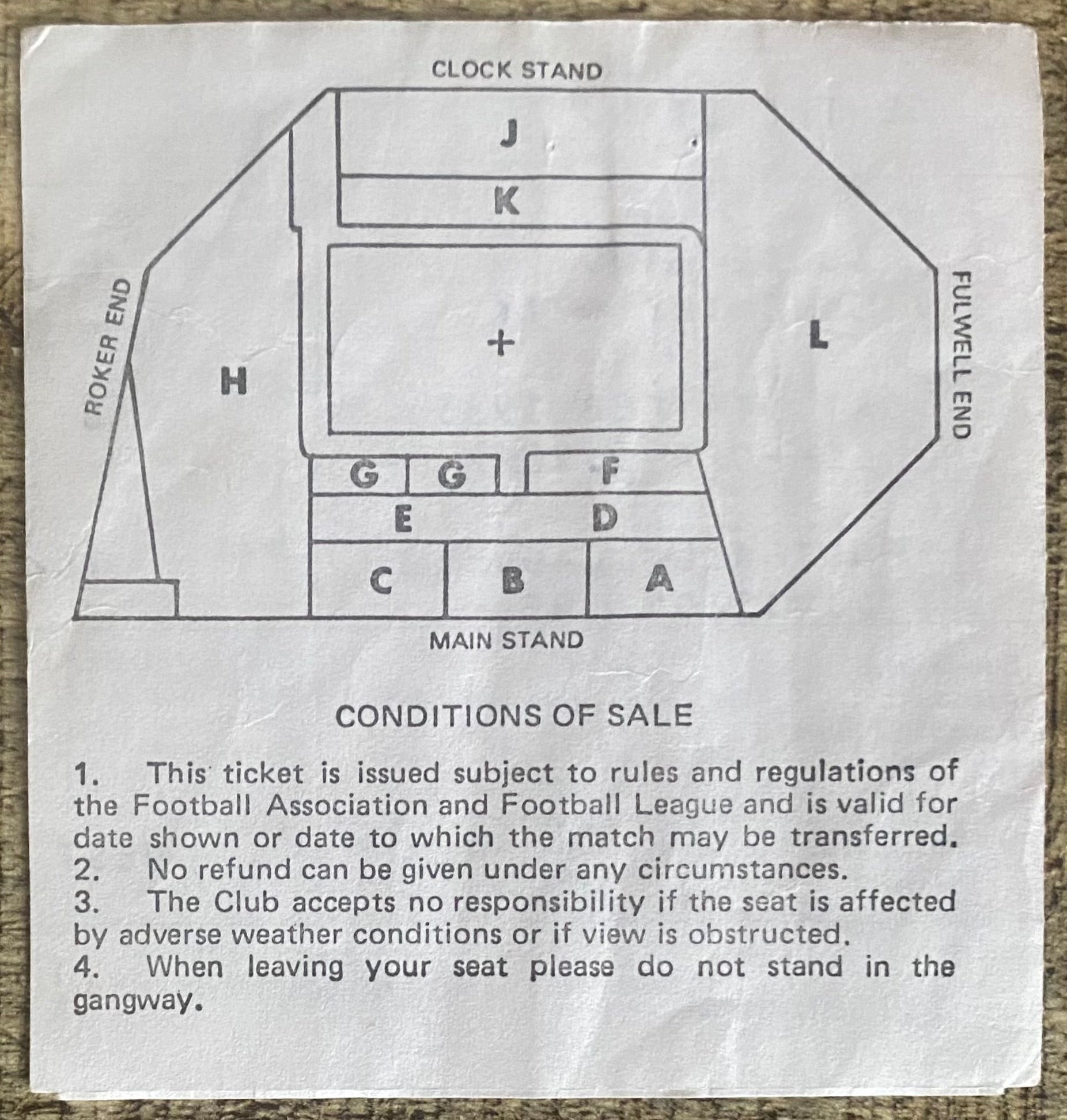 1982/83 ORIGINAL DIVISION ONE TICKET SUNDERLAND V COVENTRY CITY