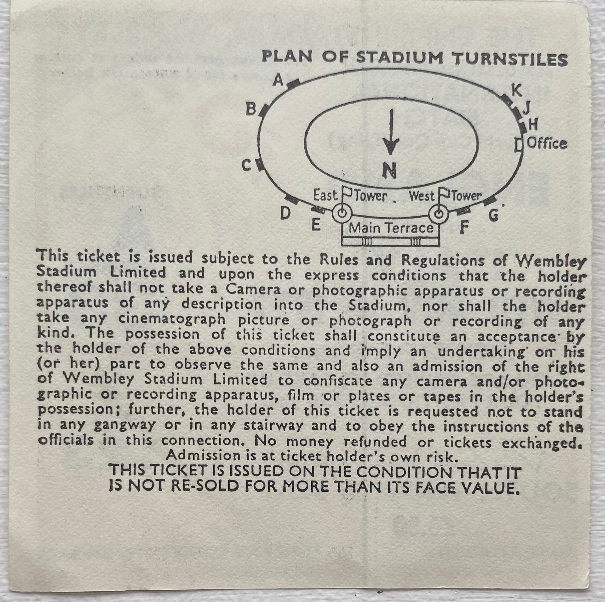 1977 ORIGINAL WORLD CUP QUALIFYING TICKET ENGLAND V ITALY