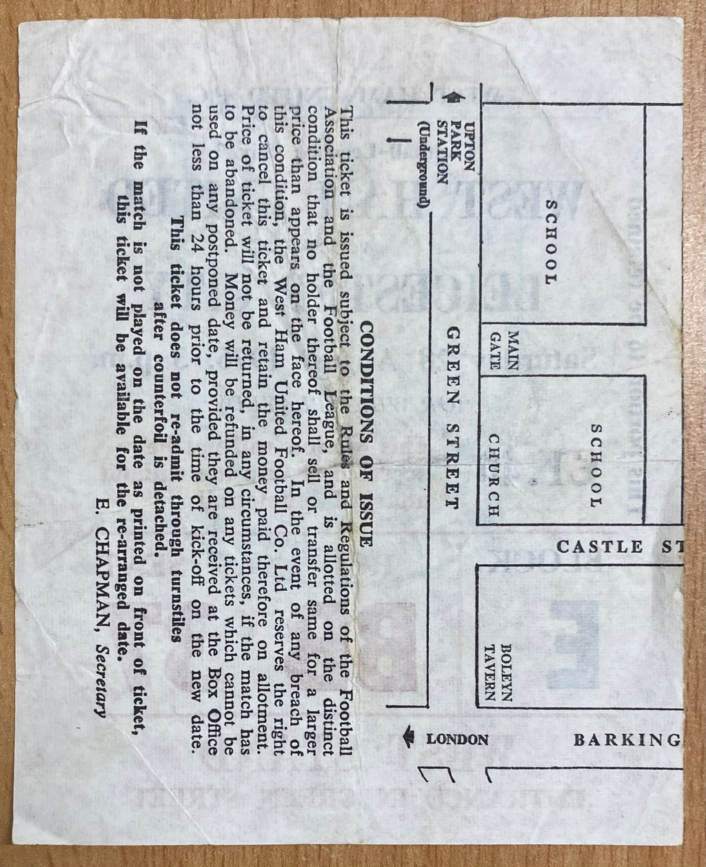 1976/77 ORIGINAL DIVISION ONE TICKET WEST HAM UNITED V LEICESTER CITY