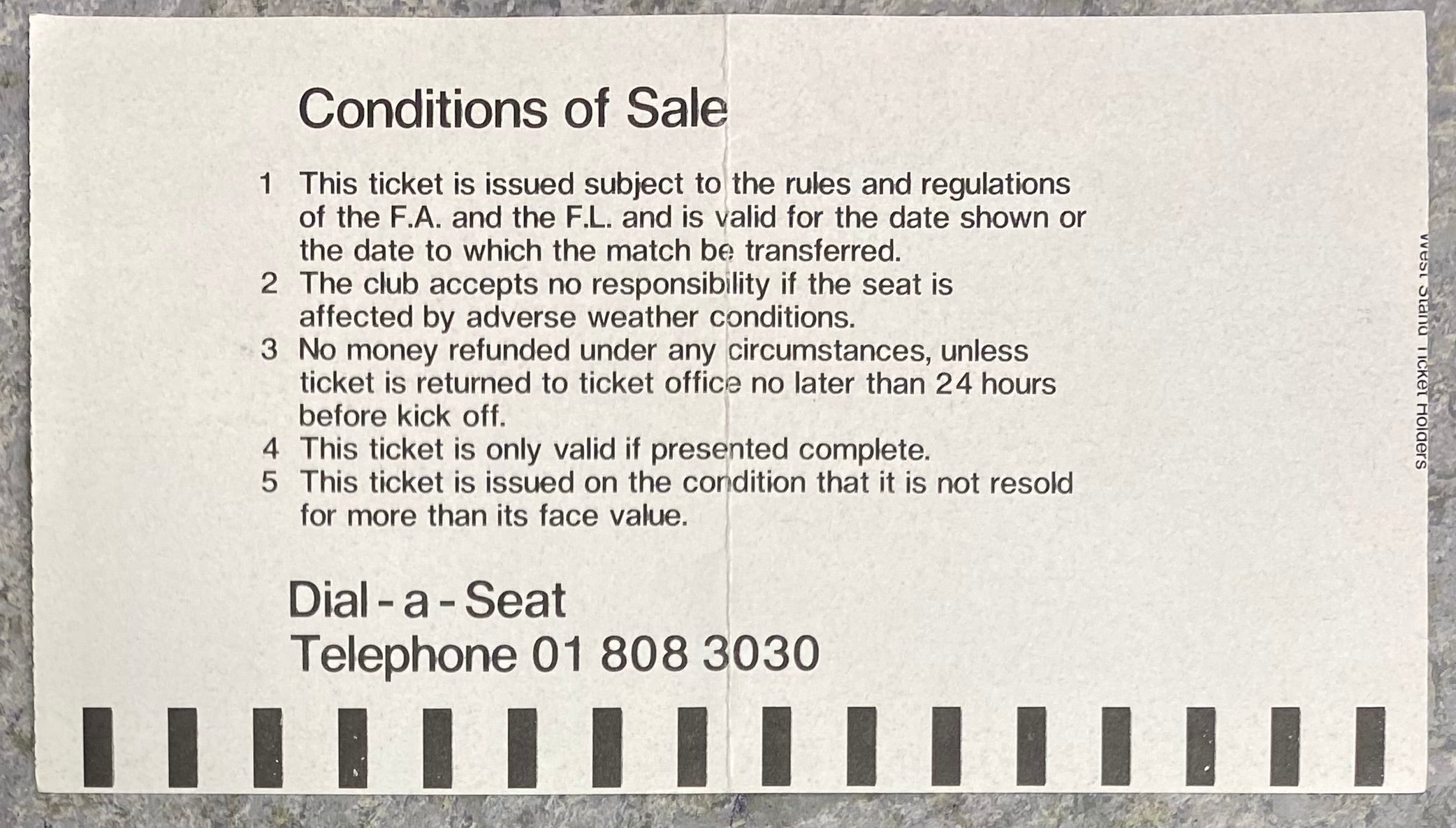 1984/85 ORIGINAL MILK CUP 4TH ROUND REPLAY TICKET TOTTENHAM HOTSPUR V SUNDERLAND
