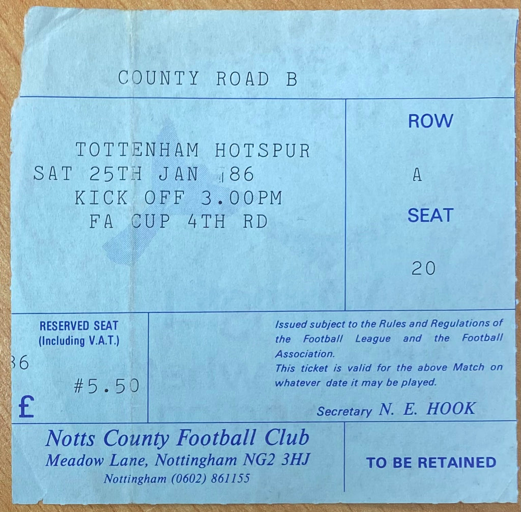 1985/86 ORIGINAL FA CUP 4TH ROUND TICKET NOTTS COUNTY V TOTTENHAM HOTSPUR