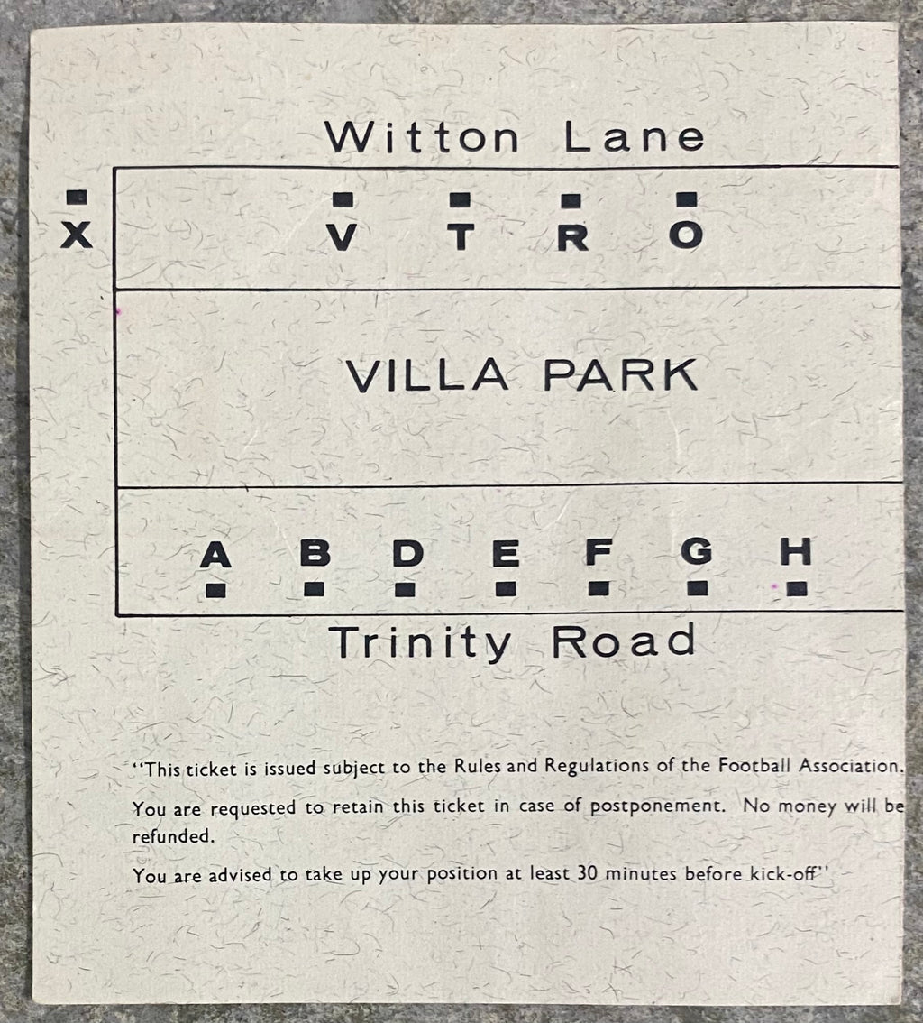 1966 ORIGINAL WORLD CUP 1ST ROUND TICKET SPAIN V ARGENTINA @ VILLA PARK