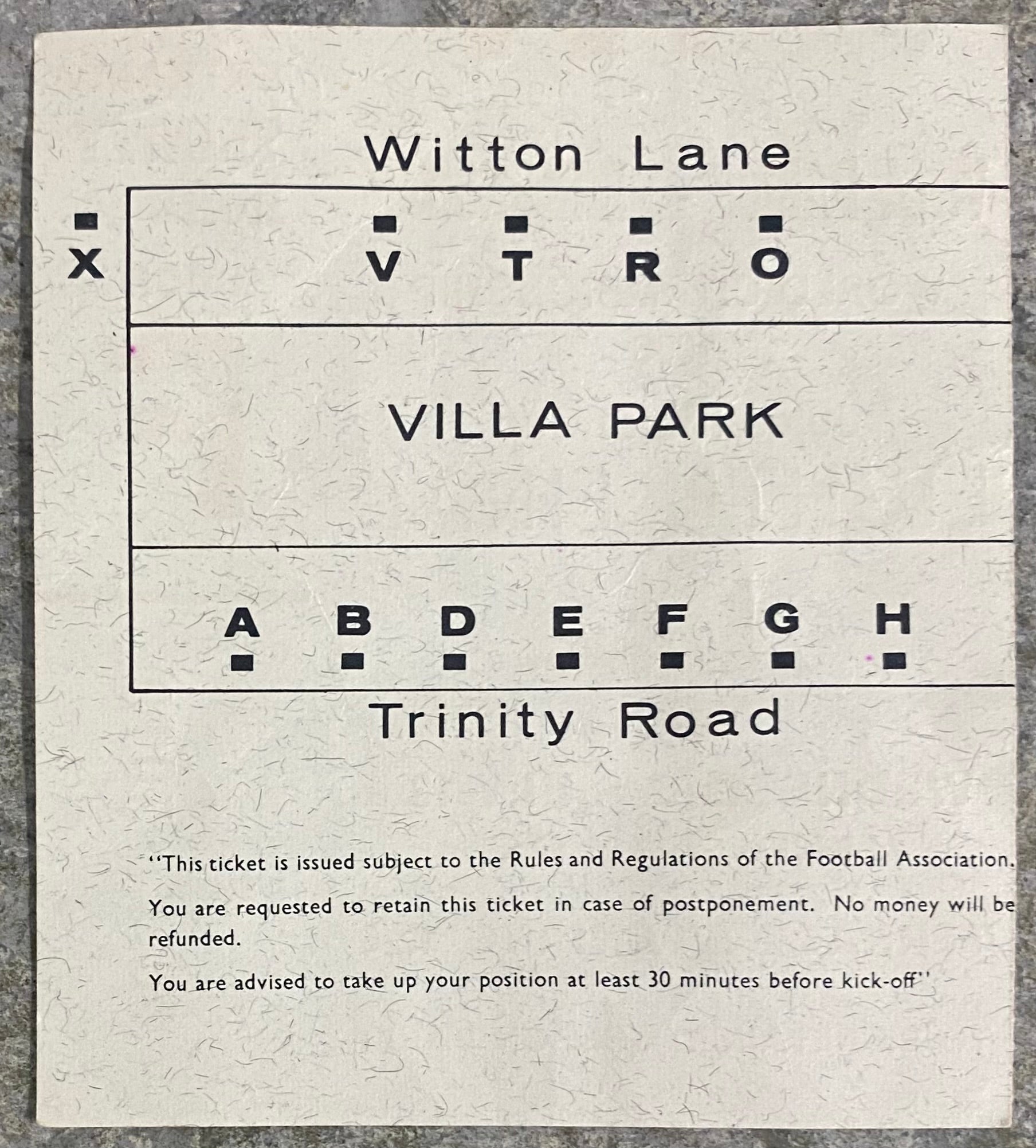 1966 ORIGINAL WORLD CUP 1ST ROUND TICKET SPAIN V ARGENTINA @ VILLA PARK