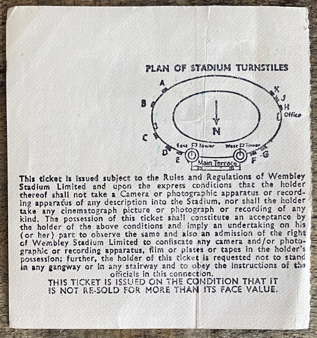 1972 ORIGINAL FA CUP FINAL TICKET ARSENAL V LEEDS UNITED