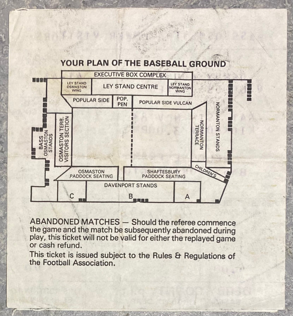 1983/84 ORIGINAL DIVISION TWO TICKET DERBY COUNTY V LEEDS UNITED